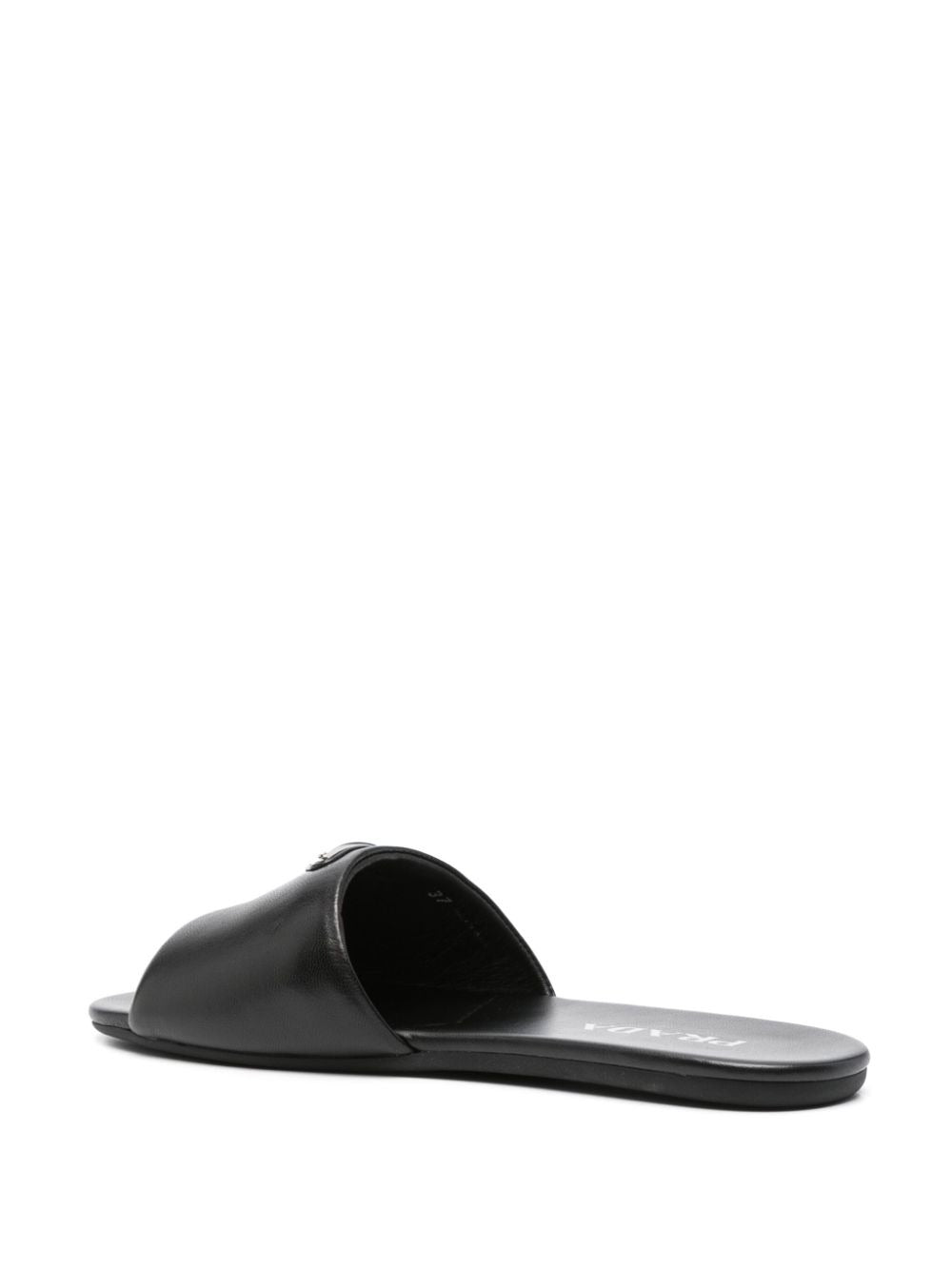 PRADA Leather Slide Sandals with 1 cm Heel