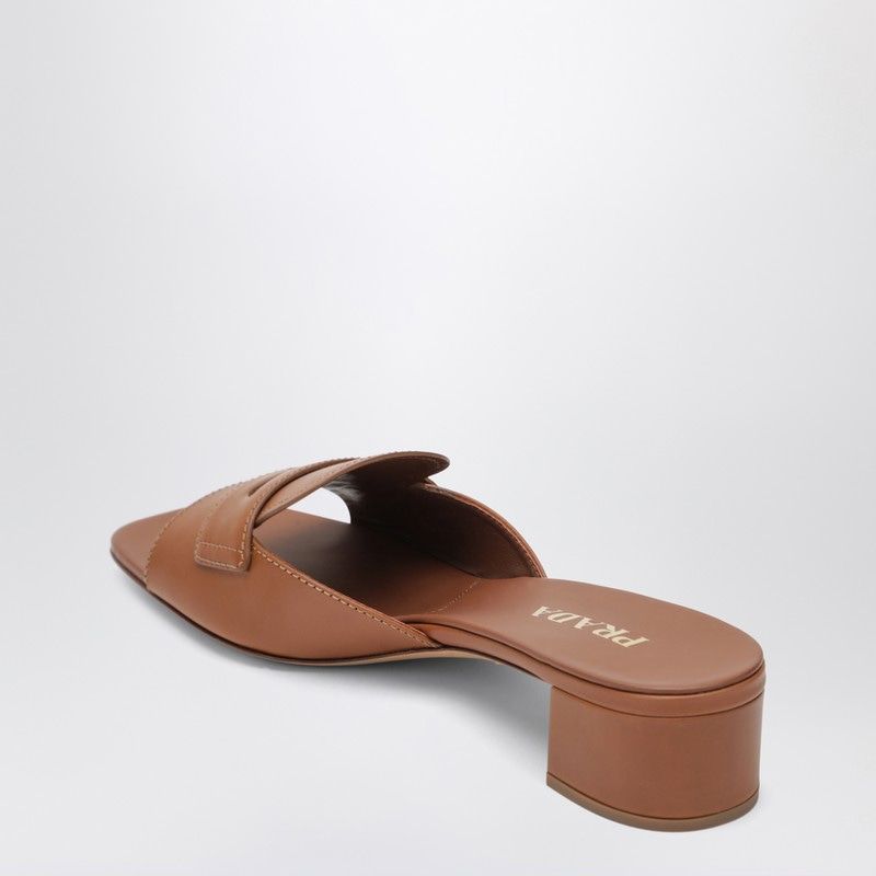 PRADA Leather Sandals with Screen-Printed Logo