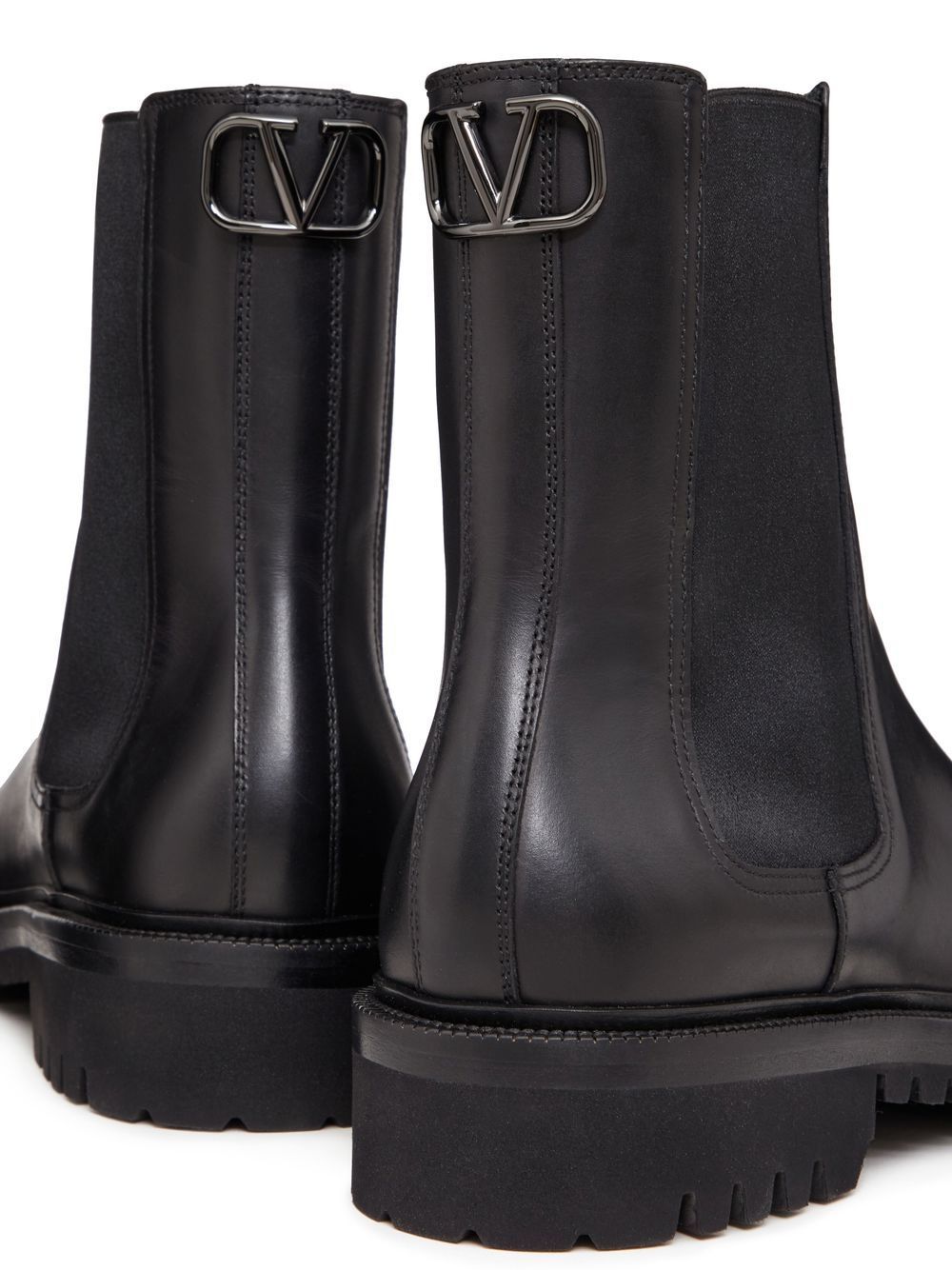 VALENTINO GARAVANI Classic Calf Leather Beatle Boots for Men