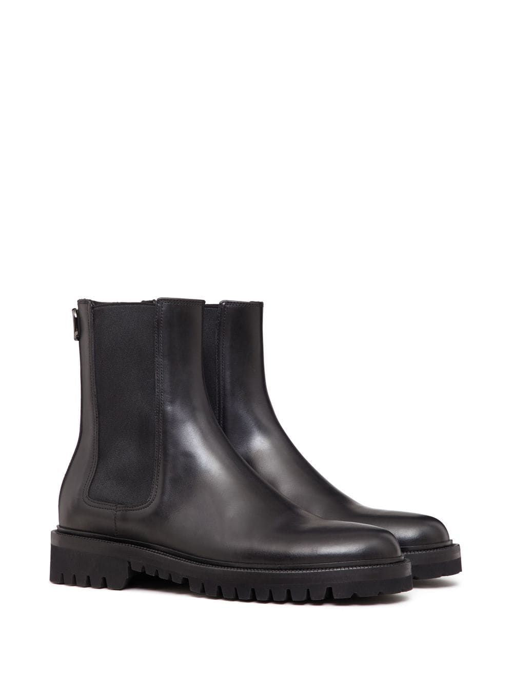 VALENTINO GARAVANI Classic Calf Leather Beatle Boots for Men