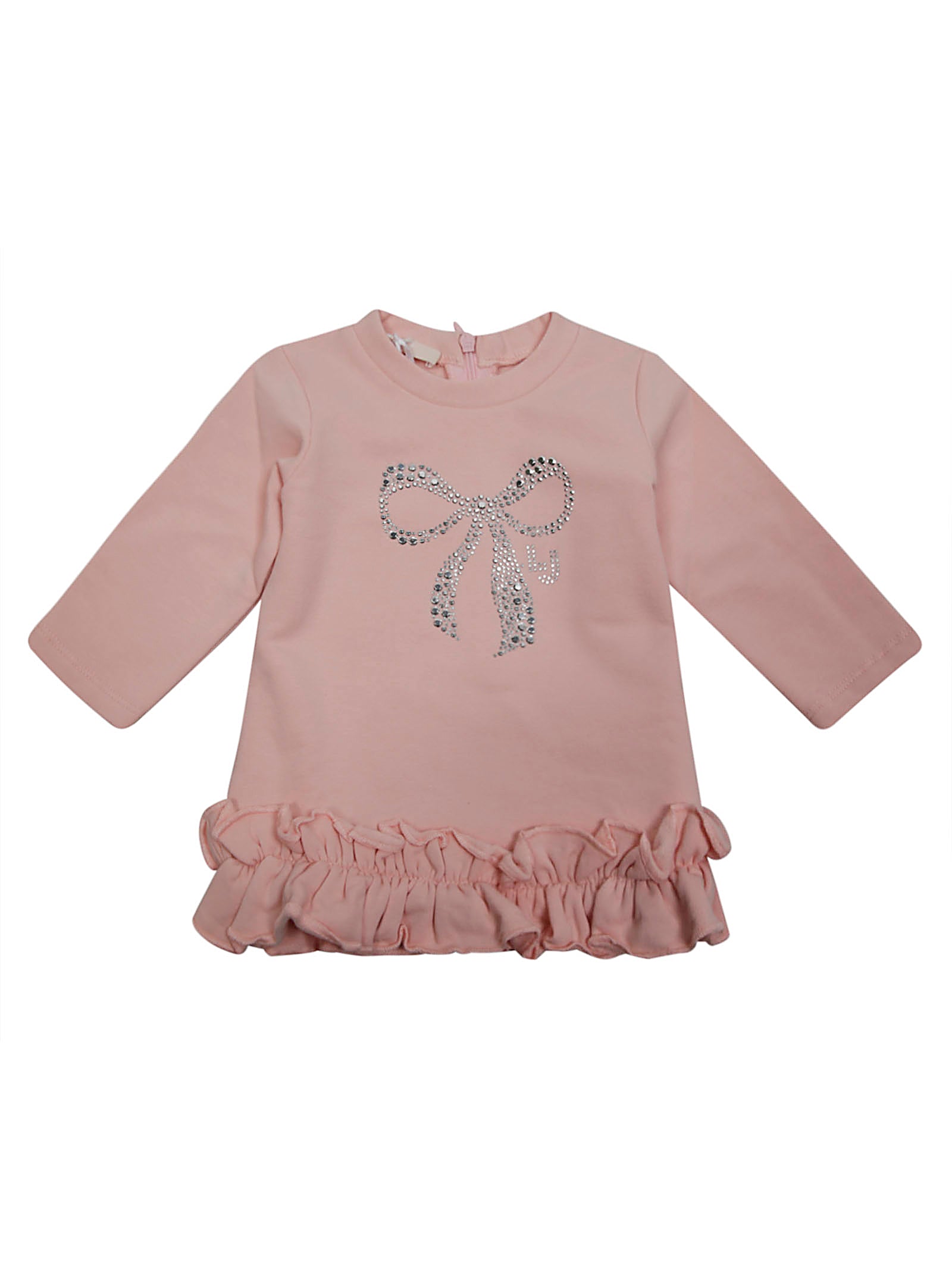 LIU JO KIDS Mini Dress in Soft Sweatshirt Fabric with Sparkling Bow