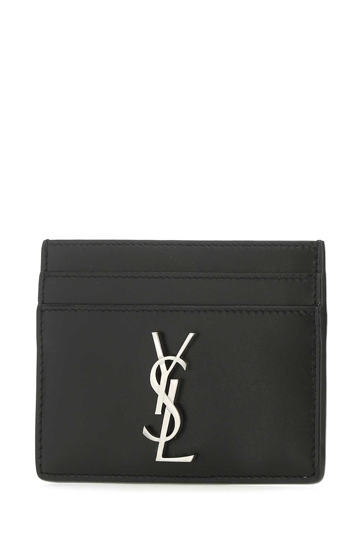 SAINT LAURENT Leather Card Holder Mini - Stylish Accessory for Men