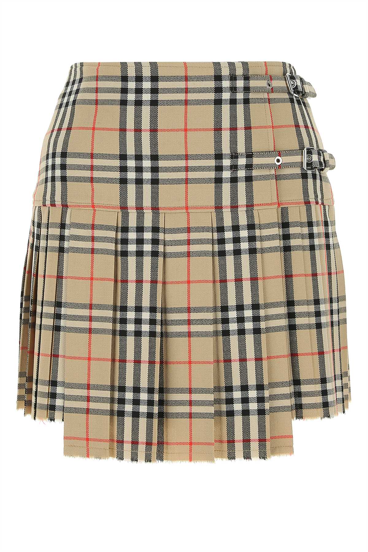 BURBERRY Chic Embroidered Wool Mini Skirt