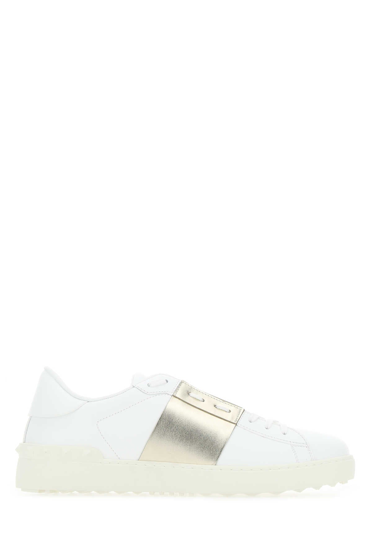 VALENTINO GARAVANI Leather Open Sneaker with Platinum Band