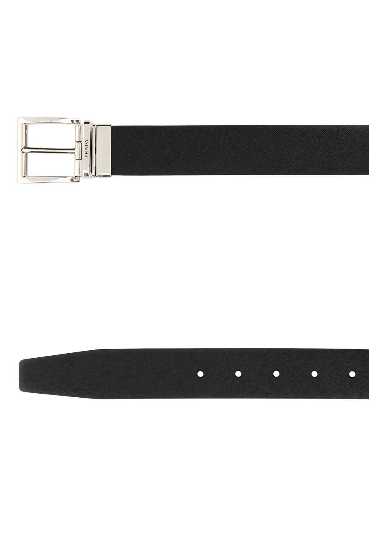 PRADA Reversible Leather Belt - 3.5 cm Width