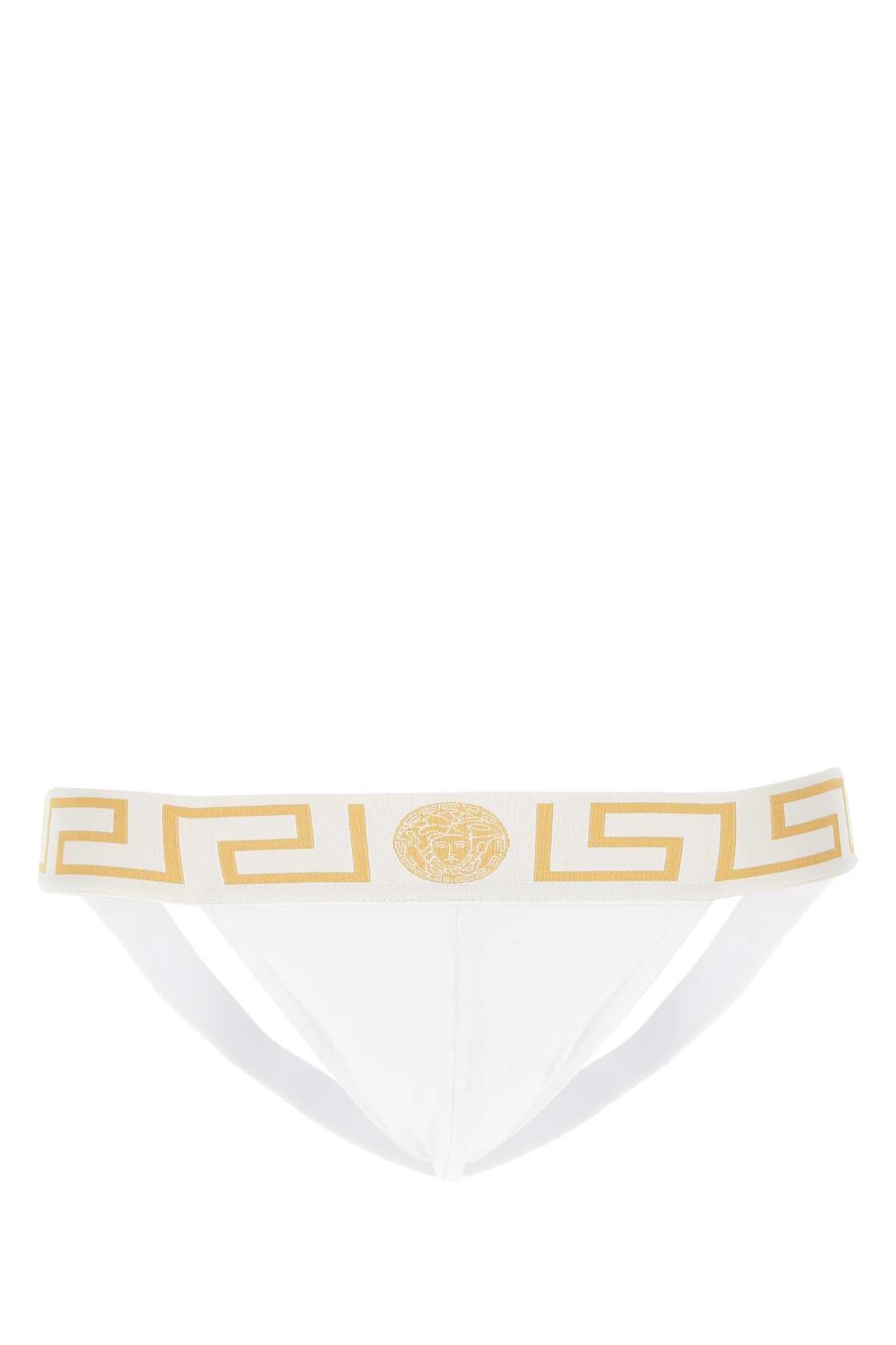VERSACE Stretch Cotton Jockstrap for Men