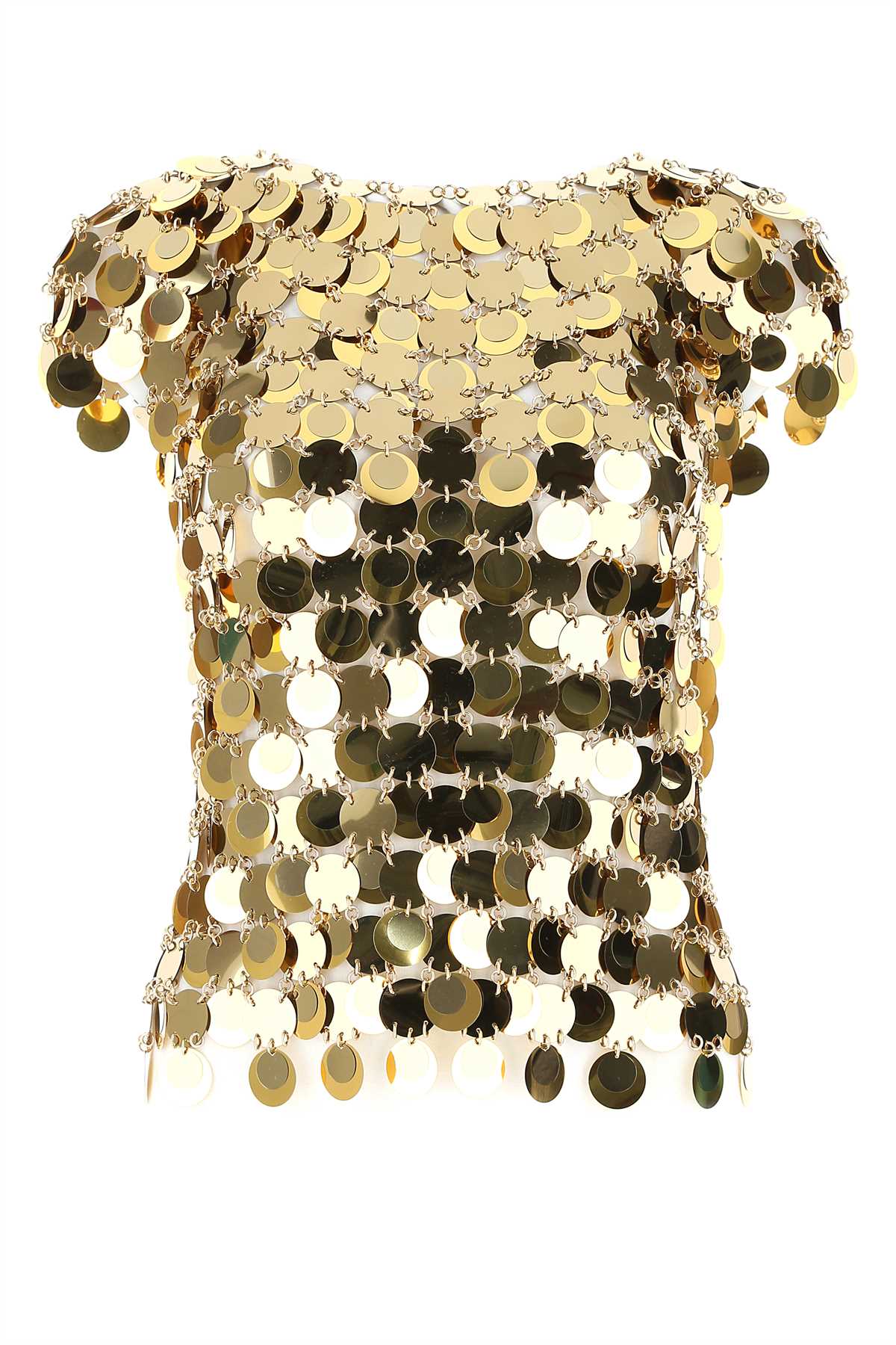 RABANNE Gold Sequins Mini Top for Women