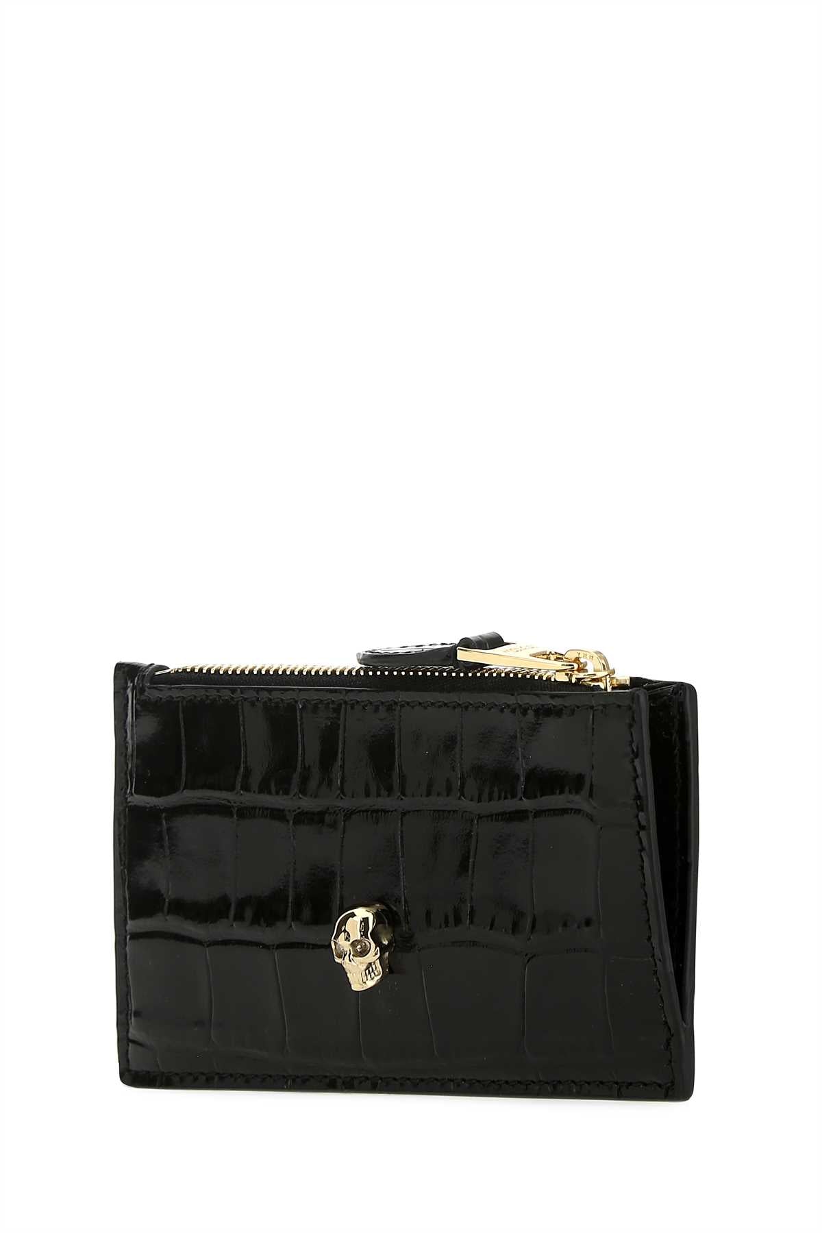 ALEXANDER MCQUEEN Leather Card Holder - 13 cm Width, 7 cm Height