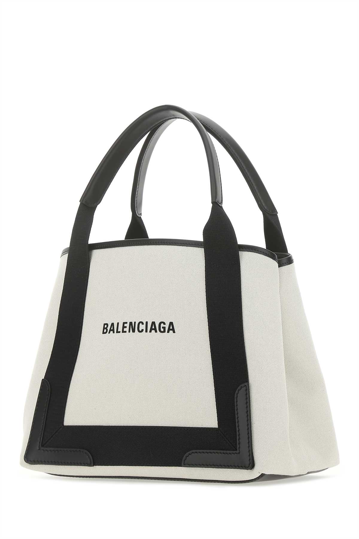BALENCIAGA Two-tone Mini Canvas Handbag - 31 cm x 24 cm x 18 cm