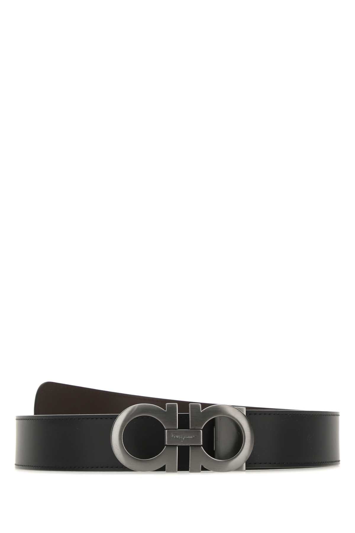 Ferragamo Reversible Leather Belt - Height: 3.5 cm