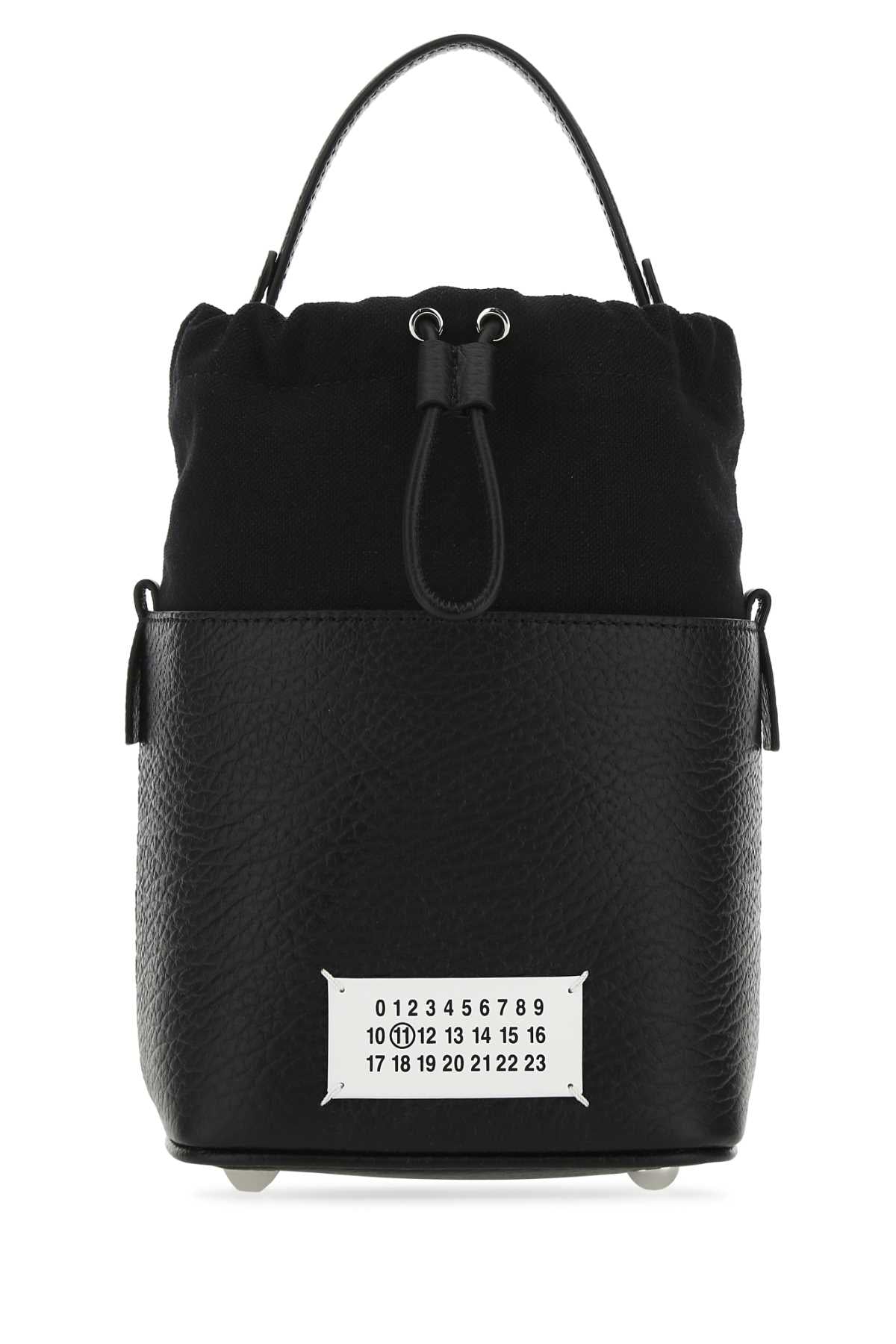 MAISON MARGIELA Mini Leather and Canvas Bucket Handbag
