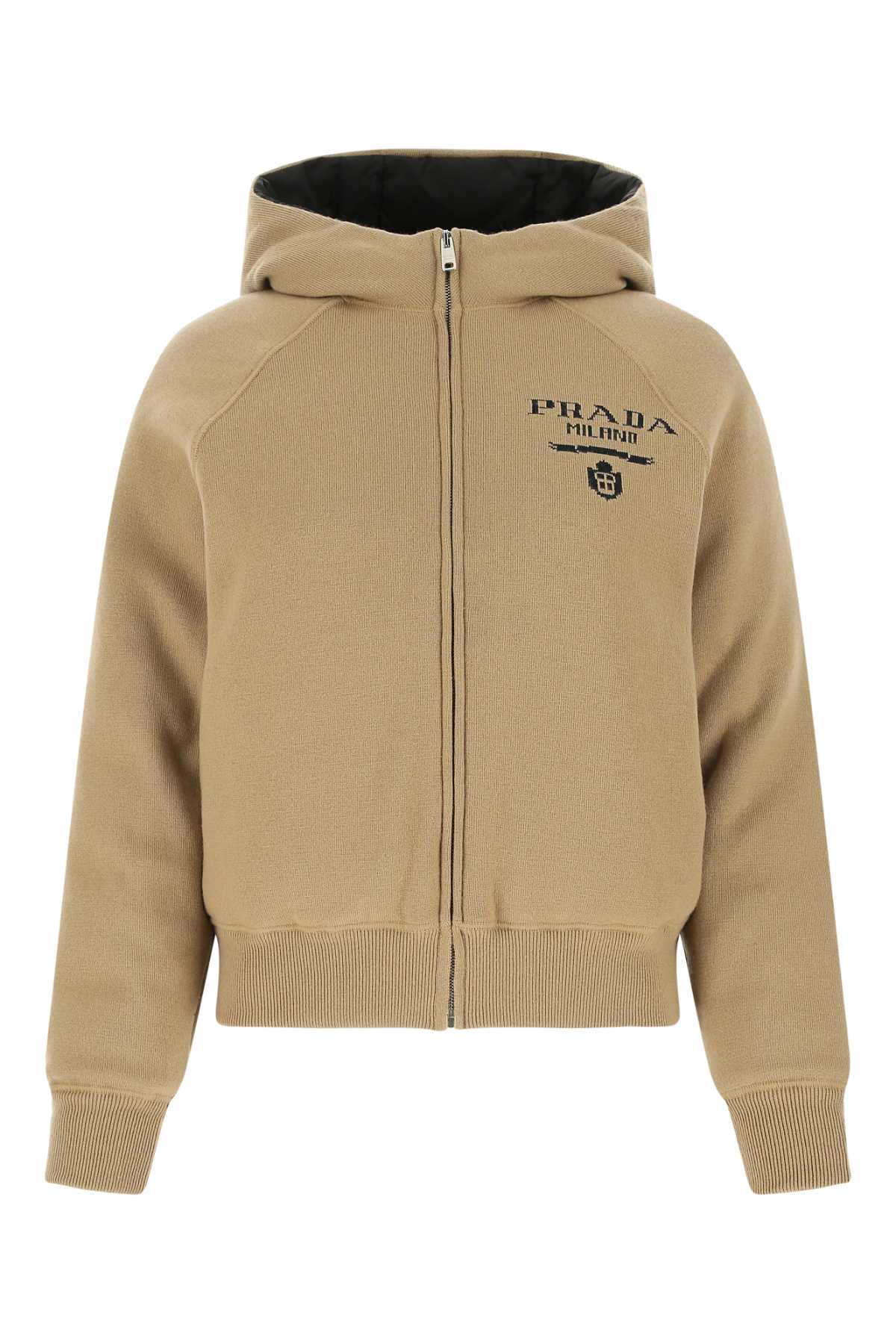 PRADA Cappuccino Cashmere Blend Down Jacket for Women