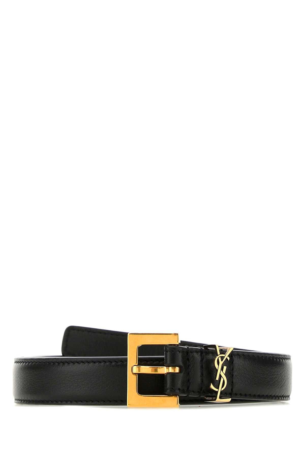 SAINT LAURENT Classic Leather Belt - 2 cm Width