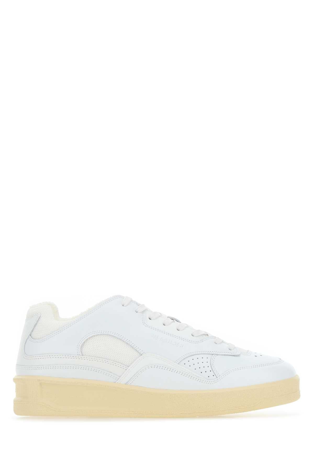 JIL SANDER Women's Leather and Fabric Basket Sneakers