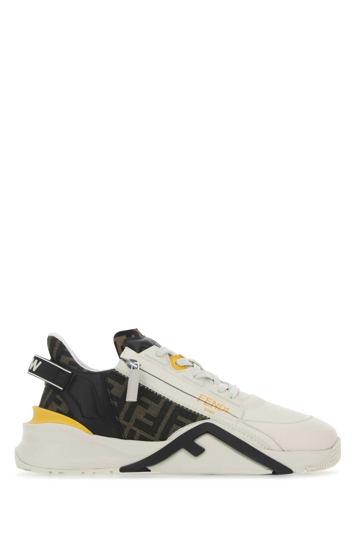 FENDI Multicolor Leather and Fabric Flow Sneakers for Men