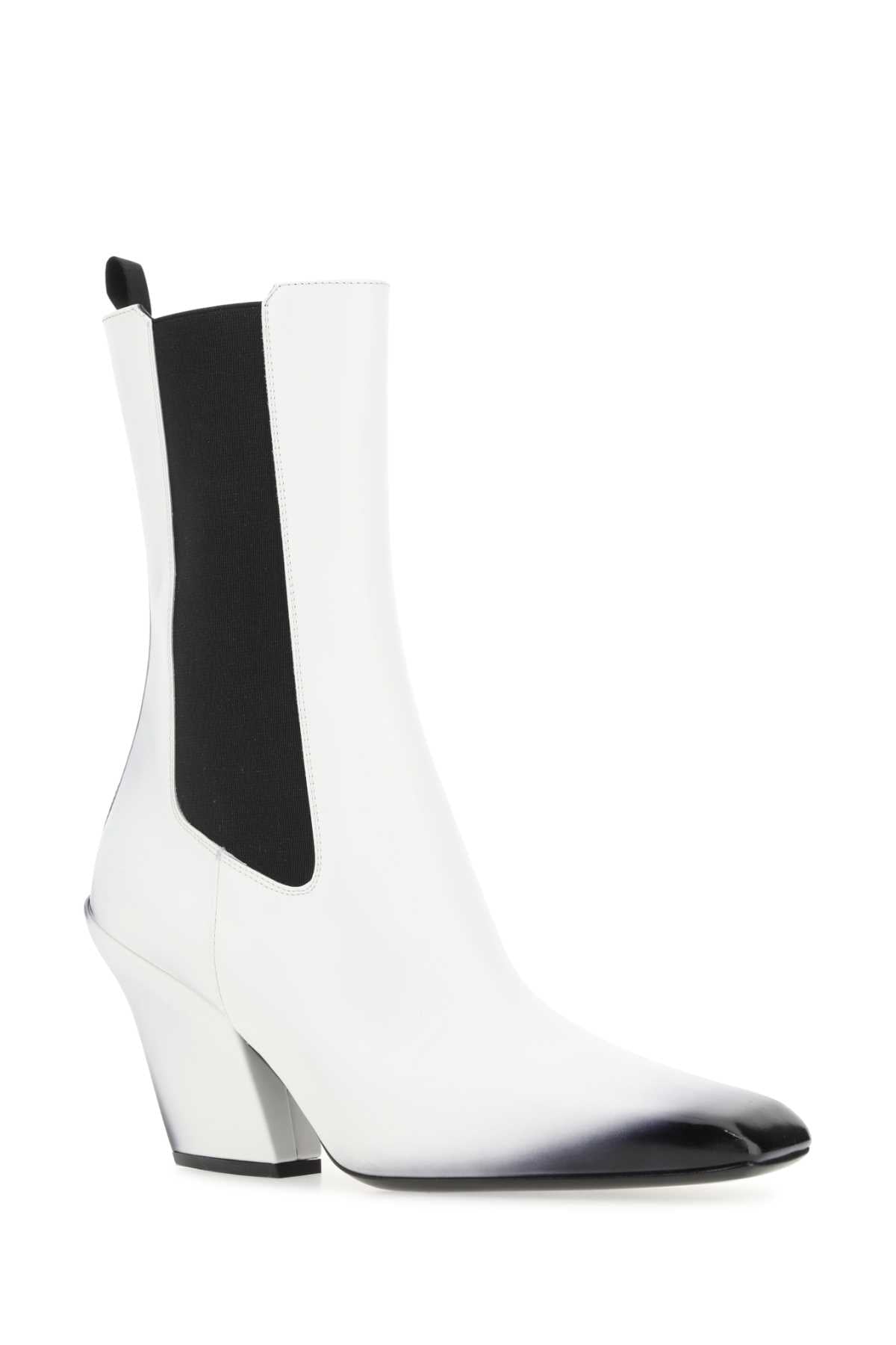 PRADA Chic Leather Ankle Boots with 10 cm Heel Height