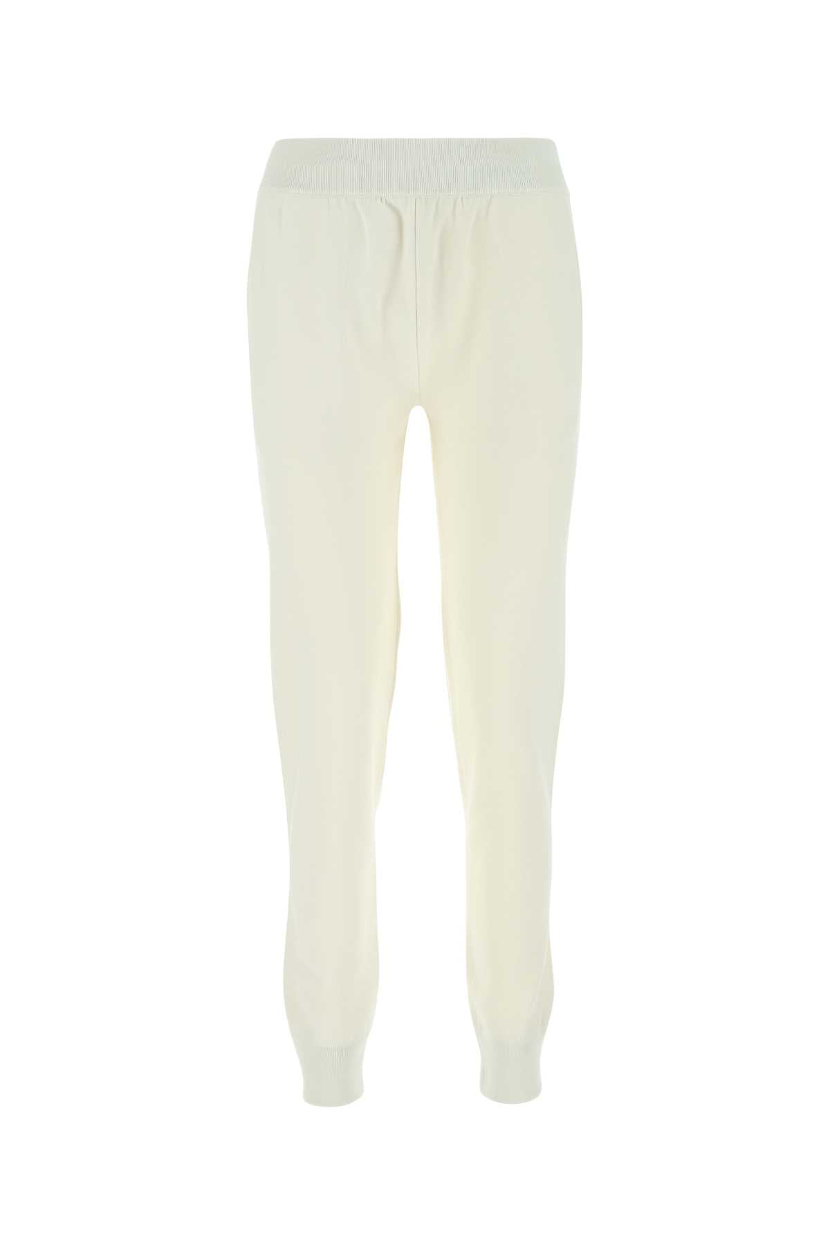 BOTTEGA VENETA Ivory Stretch Wool Blend Joggers for Women