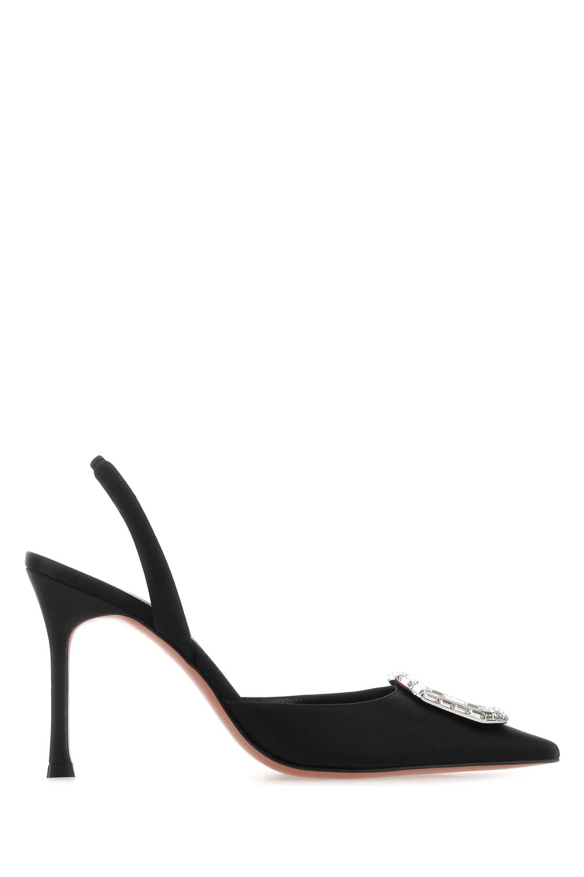 AMINA MUADDI Elegant Satin Camelia Pumps with 10.5 cm Heel Height