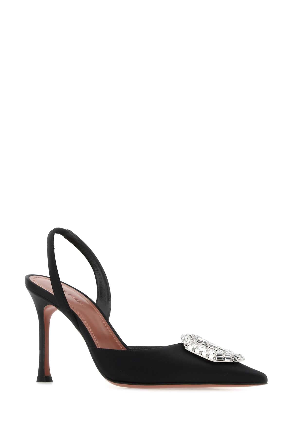 AMINA MUADDI Elegant Satin Camelia Pumps with 10.5 cm Heel Height