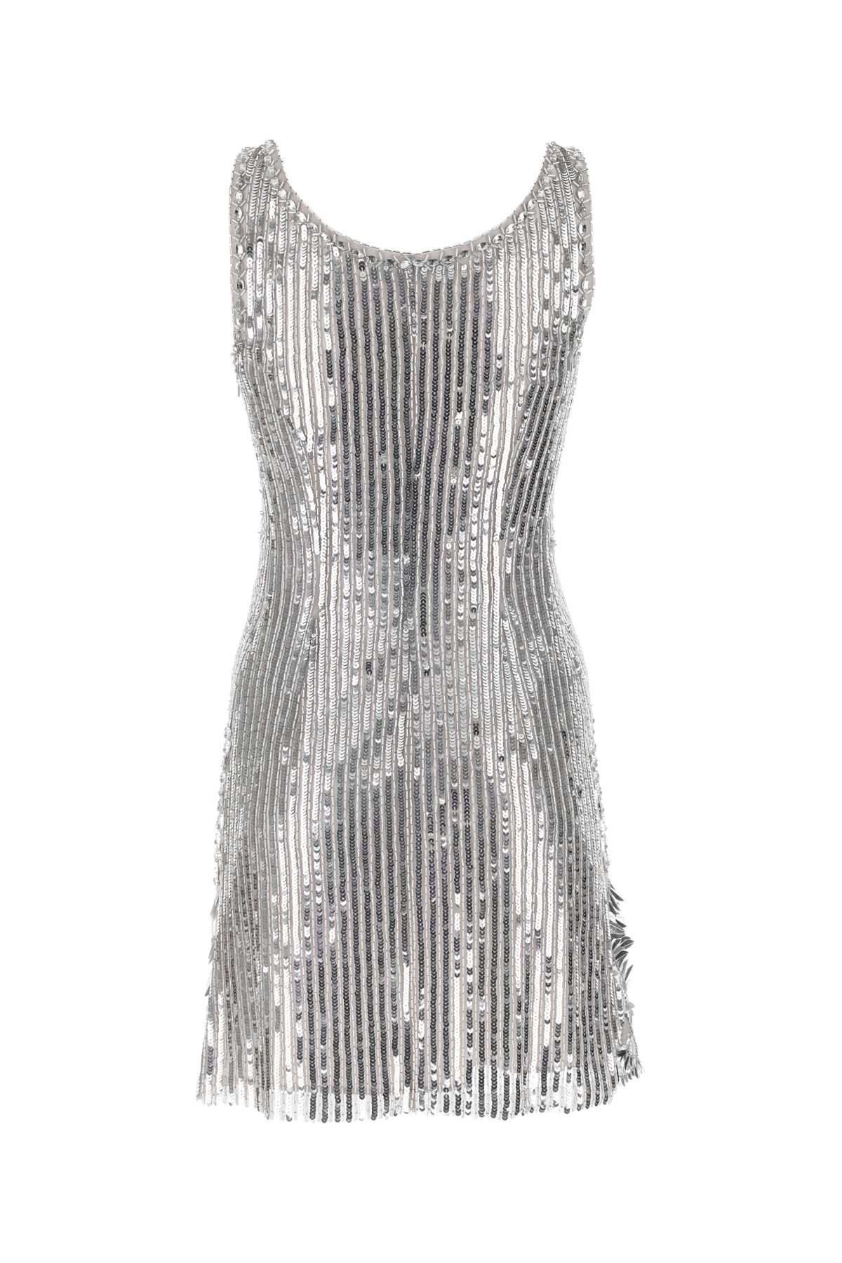 ALBERTA FERRETTI Elegant Mini Dress with Silver Sequins
