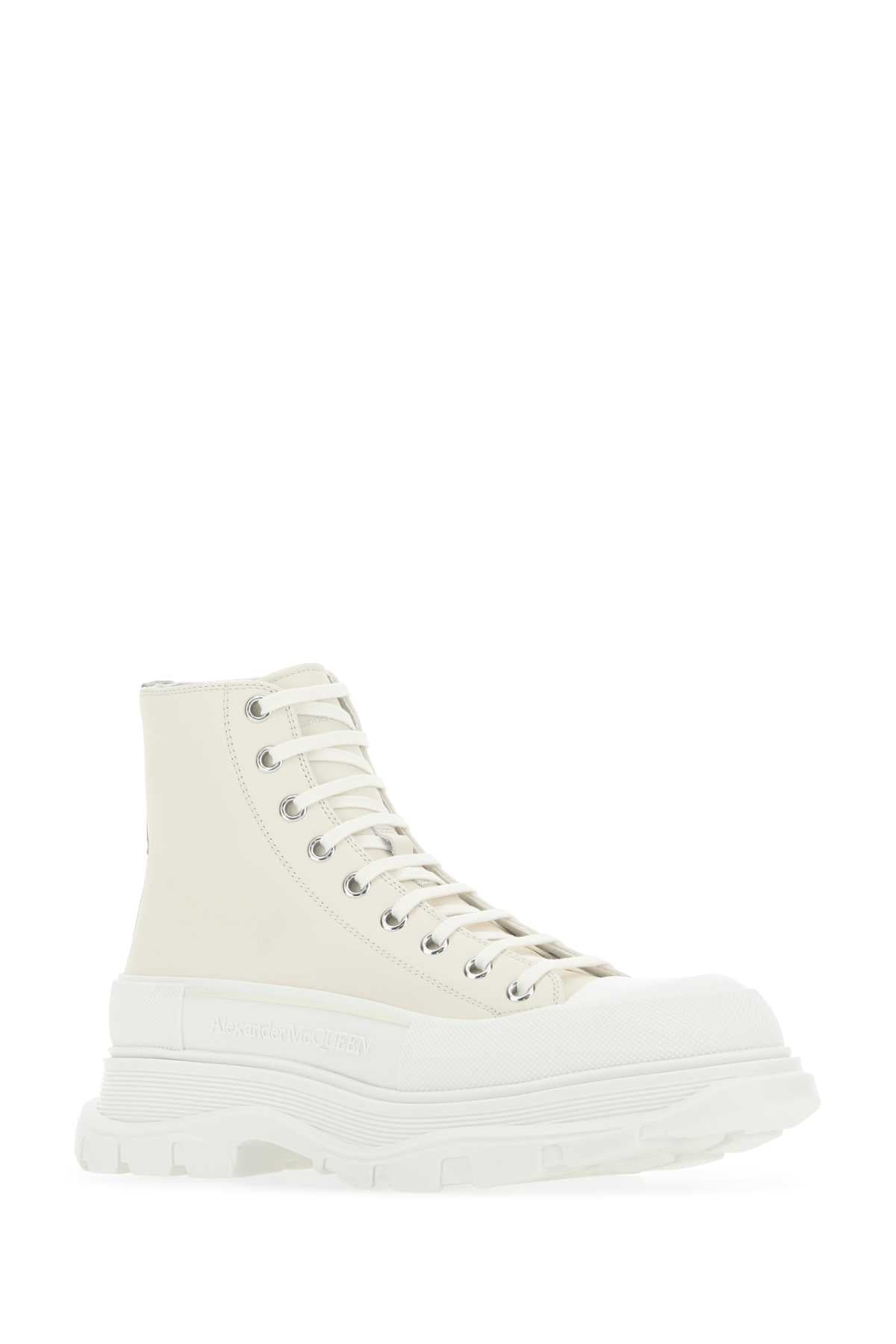 ALEXANDER MCQUEEN Premium Leather Tread Slick Sneakers for Men