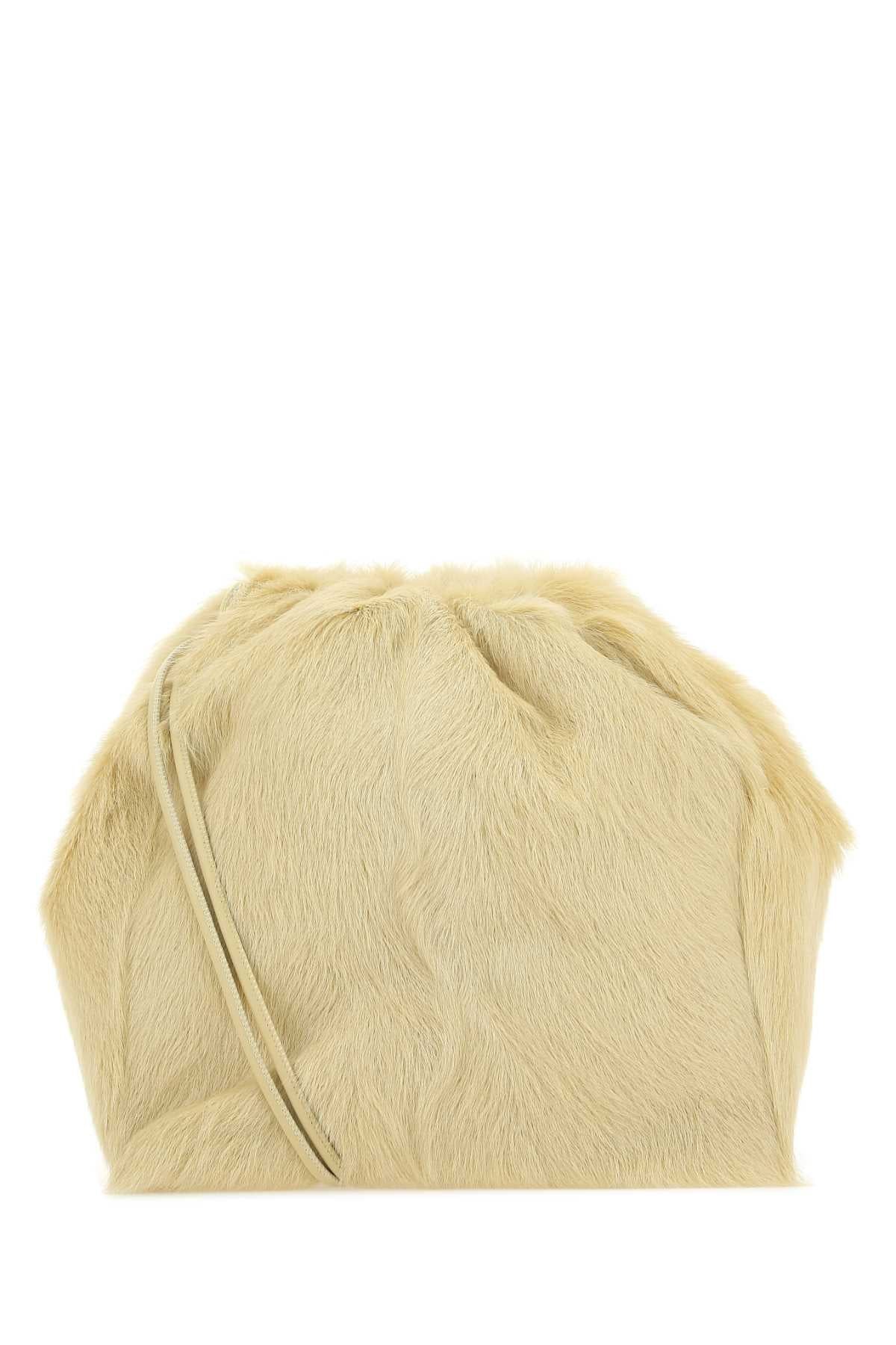 JIL SANDER Mini Fur Dumpling Bucket Handbag