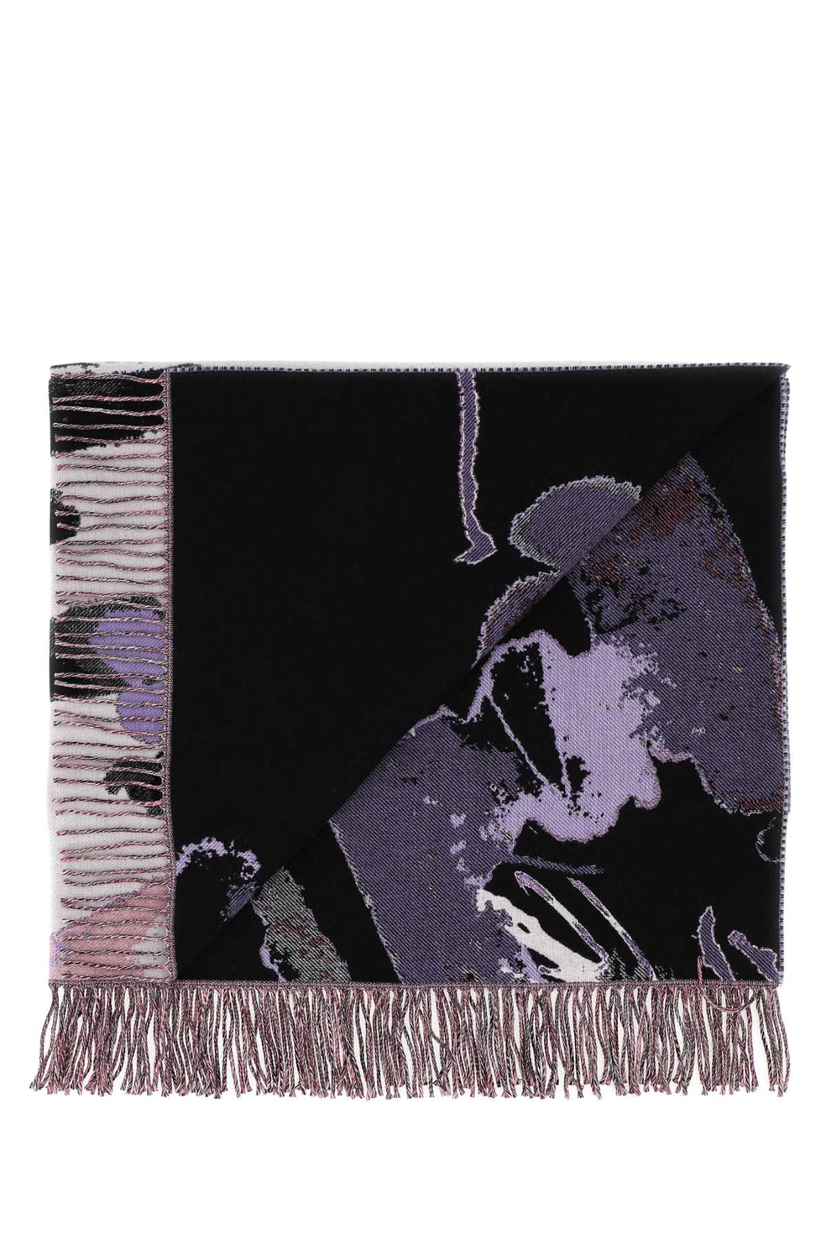 ALEXANDER MCQUEEN Embroidered Wool Blend Blanket (120 cm x 200 cm)