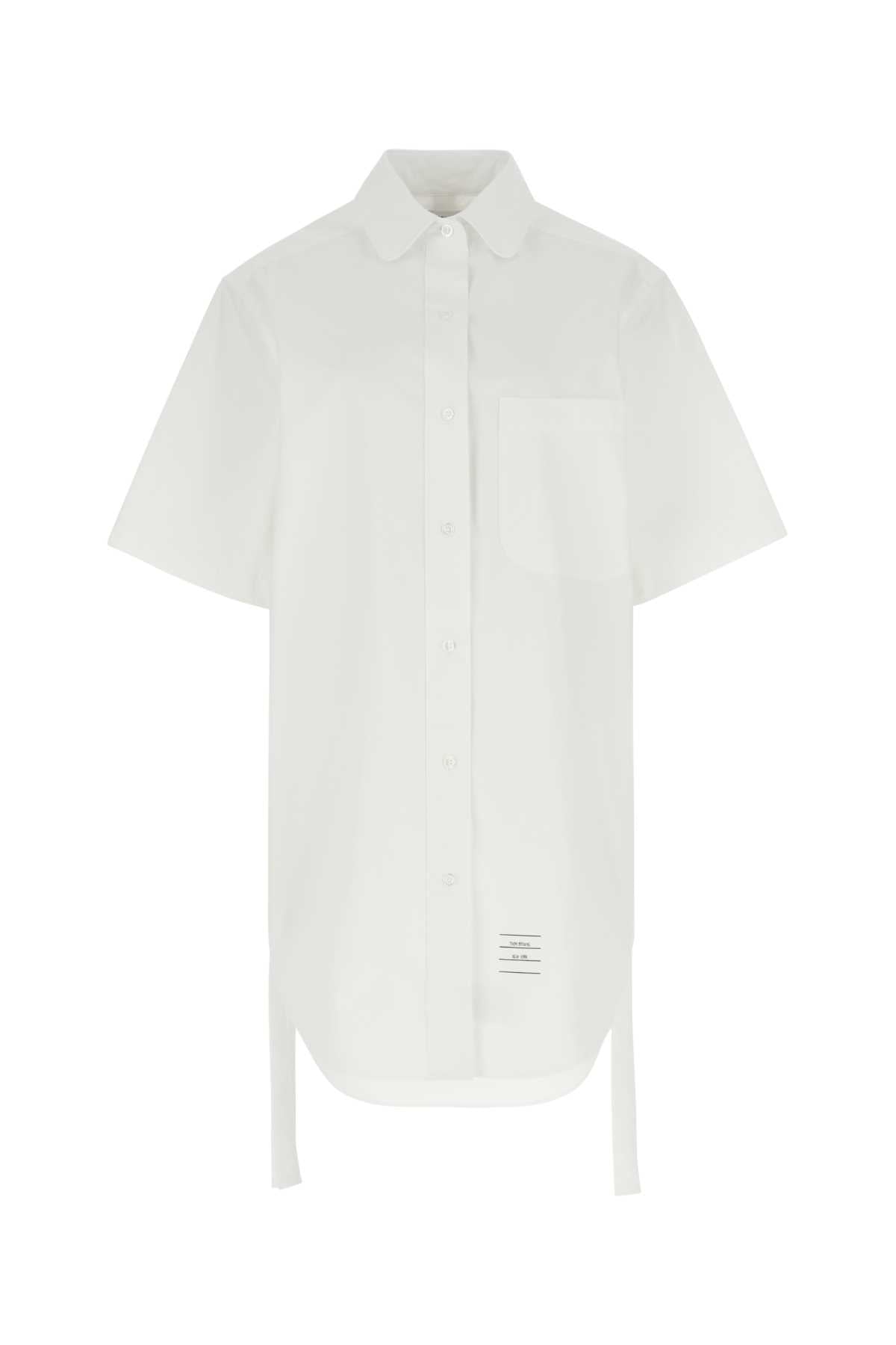 THOM BROWNE Chic Mini Poplin Shirt Dress