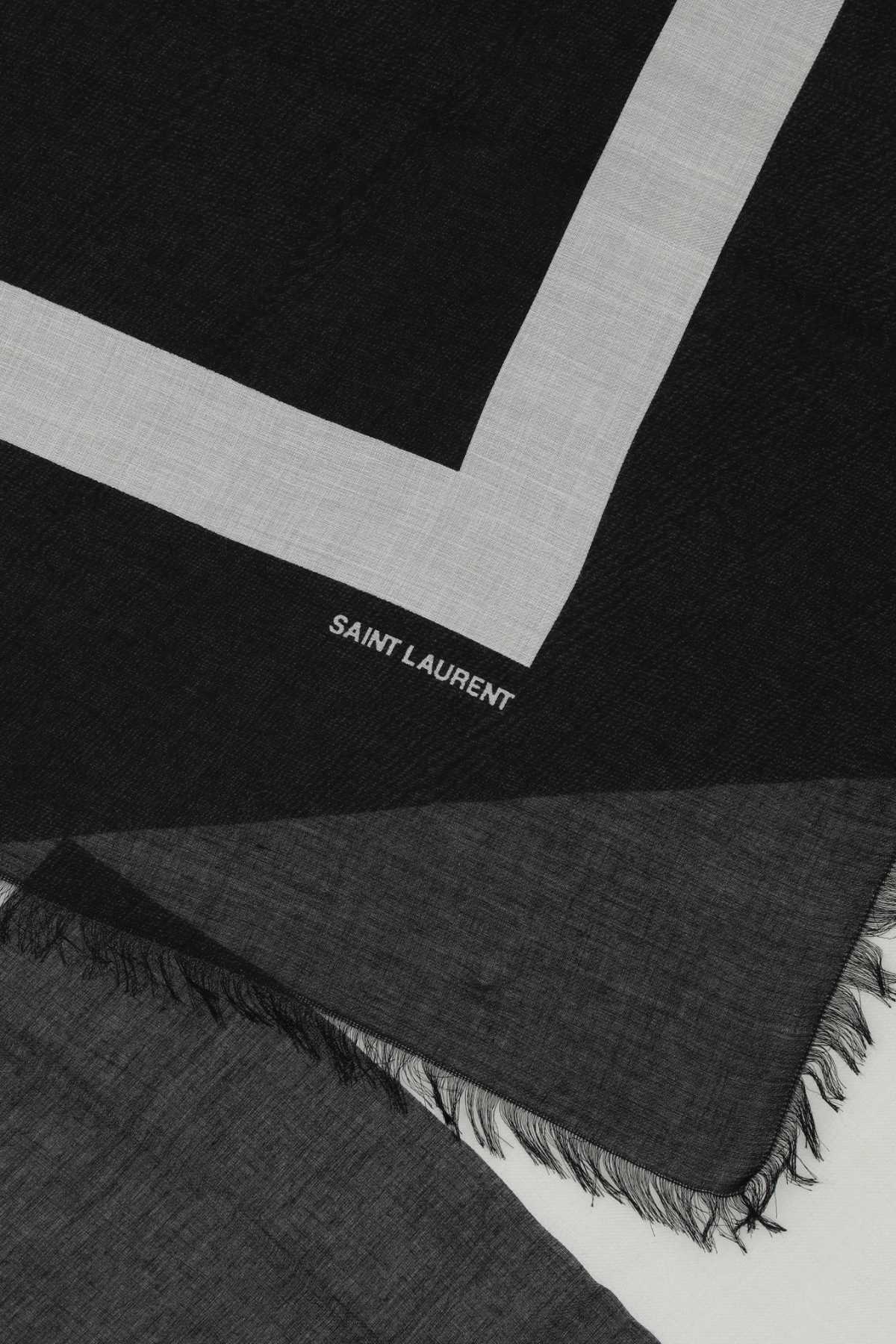SAINT LAURENT Elegant Printed Modal Blend Scarf - 135 cm x 135 cm