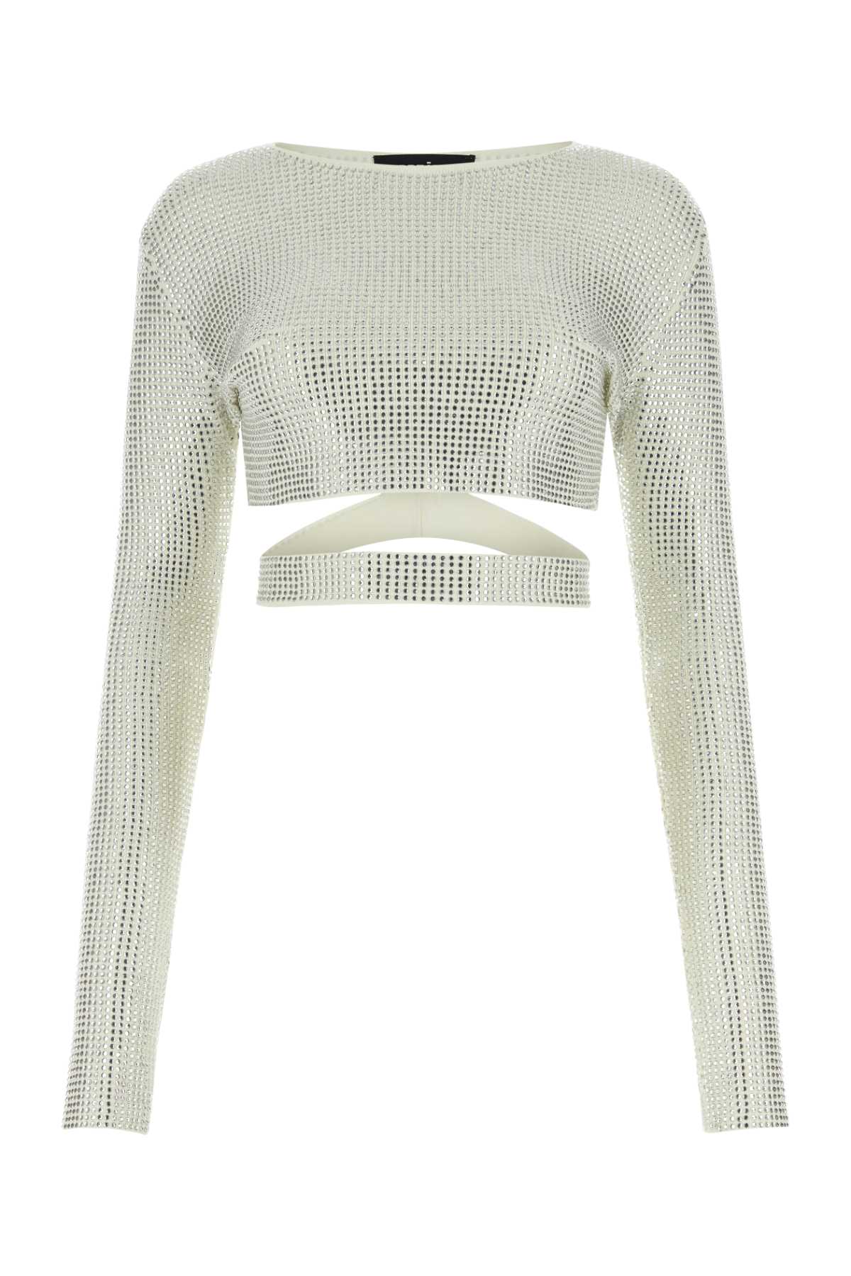 ANDREA ADAMO Embellished Viscose Blend Top