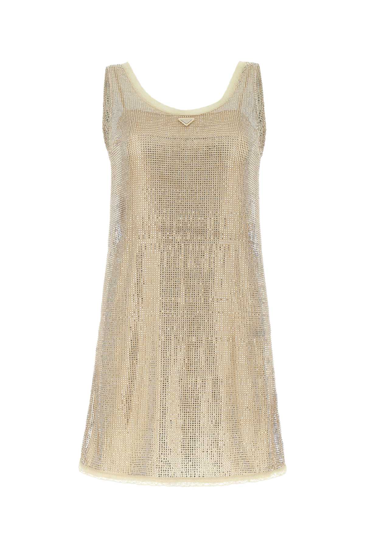 PRADA Embellished Mesh Mini Dress for Women