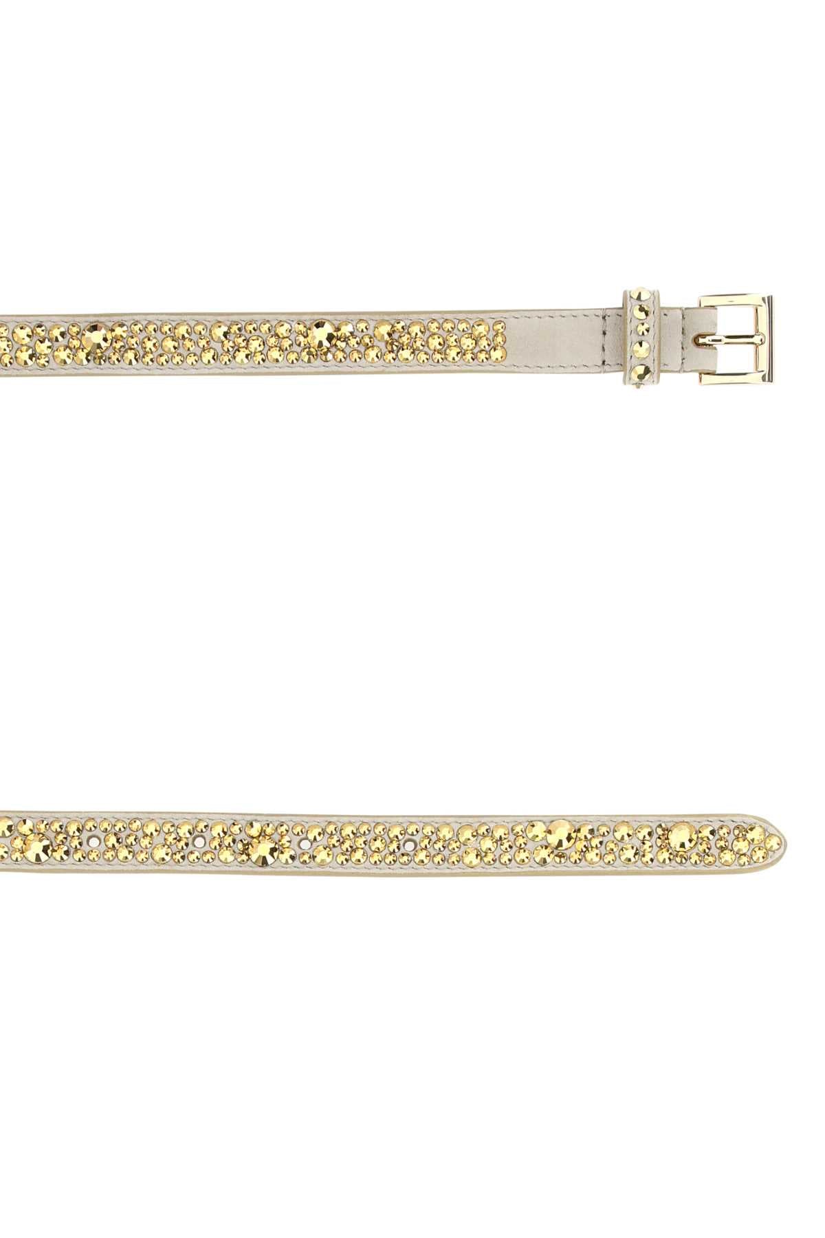 PRADA Embellished Mini Suede Belt