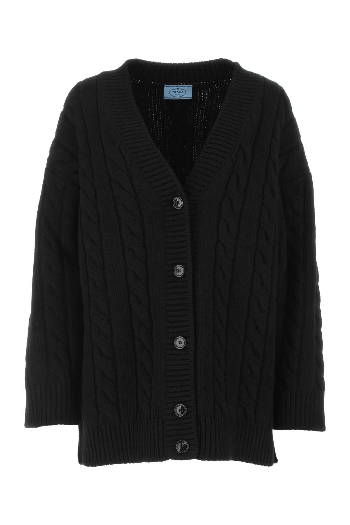 PRADA Oversize Wool Blend Cardigan for Women