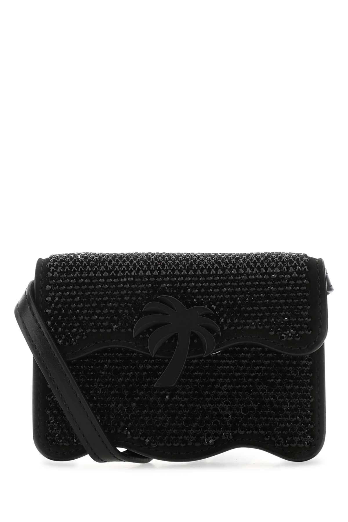 PALM ANGELS Mini Embellished Leather Micro Crossbody Handbag