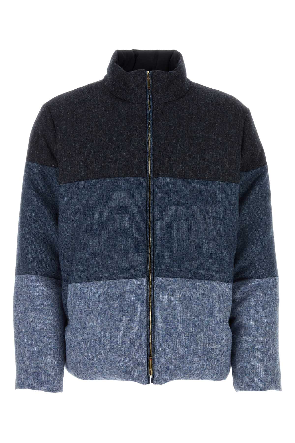 THOM BROWNE Multicolor Wool Reversible Down Jacket