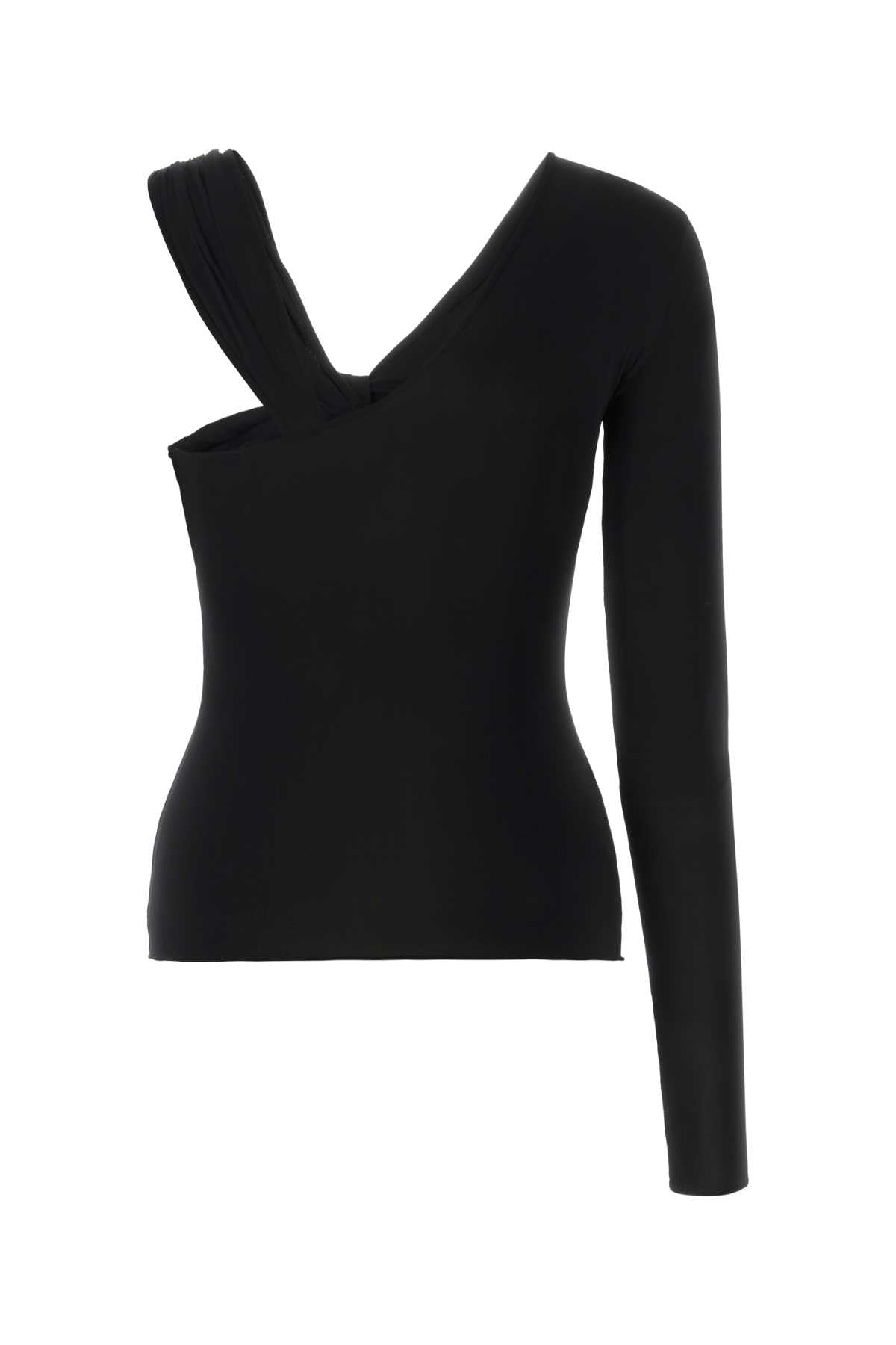 NENSI DOJAKA Black Stretch Viscose Mini Top for Women