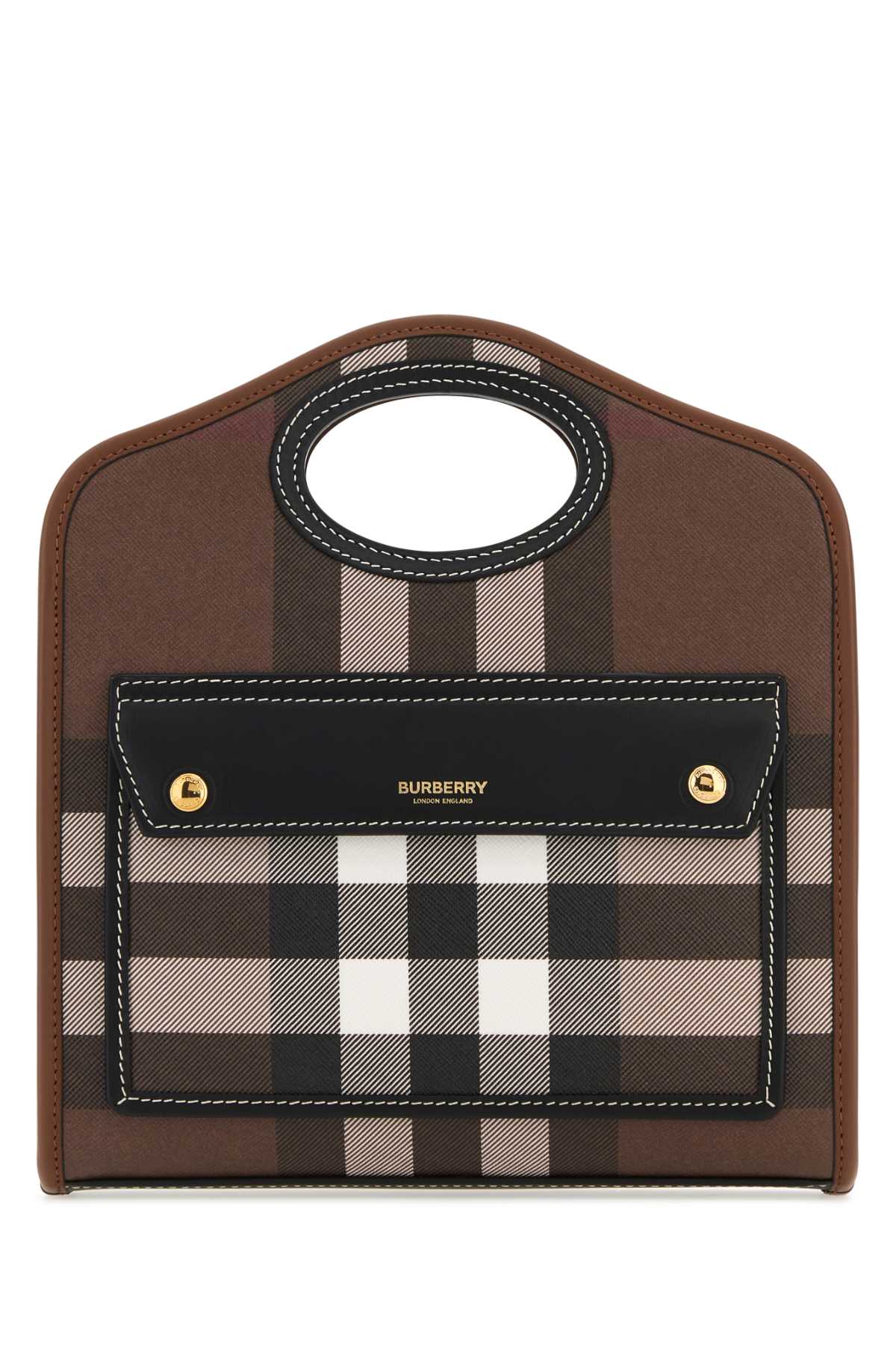 BURBERRY Mini Printed e-Canvas and Leather Pocket Handbag