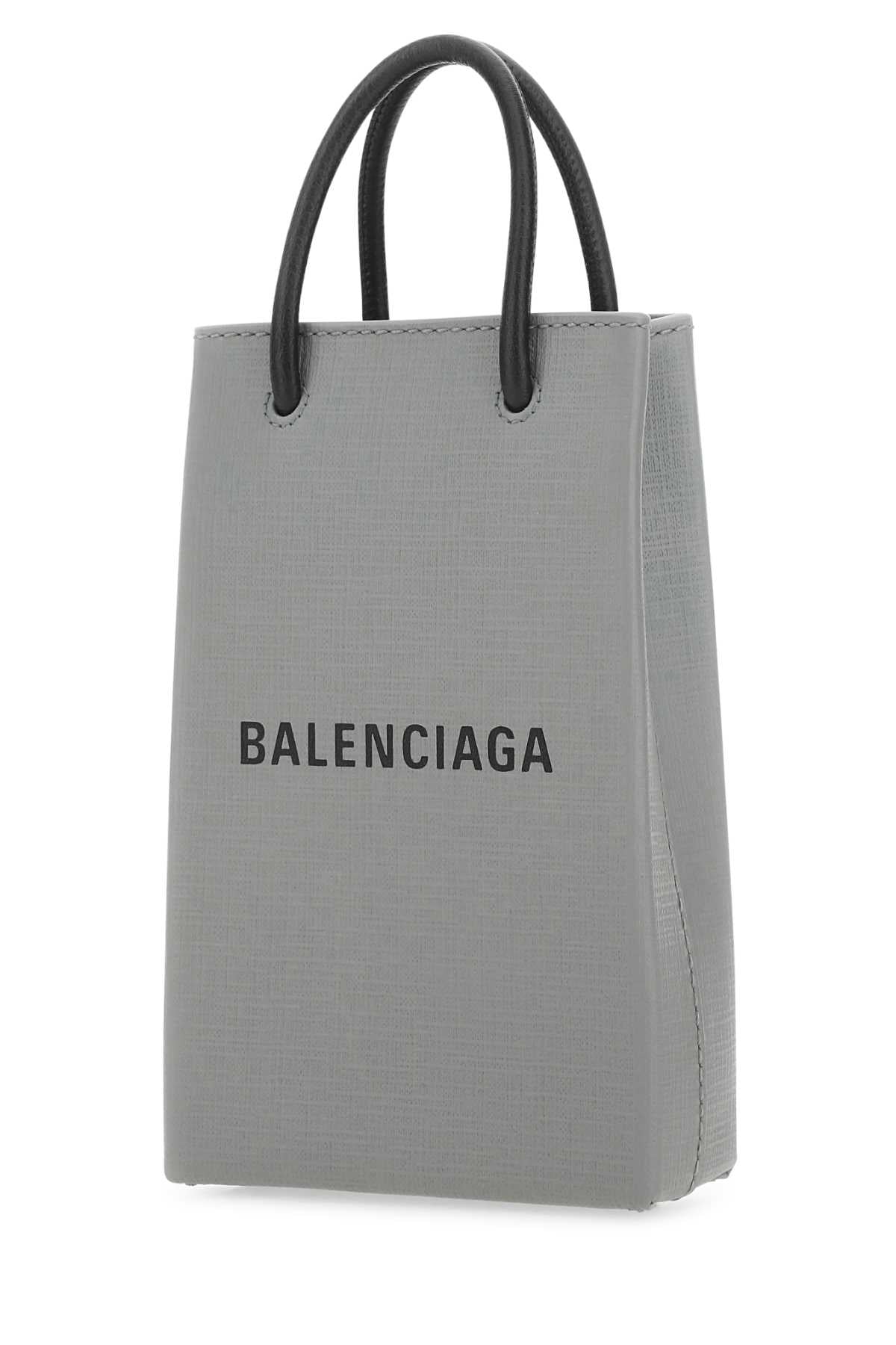 BALENCIAGA Mini Leather Phone Case with Adjustable Strap - 12cm x 18cm