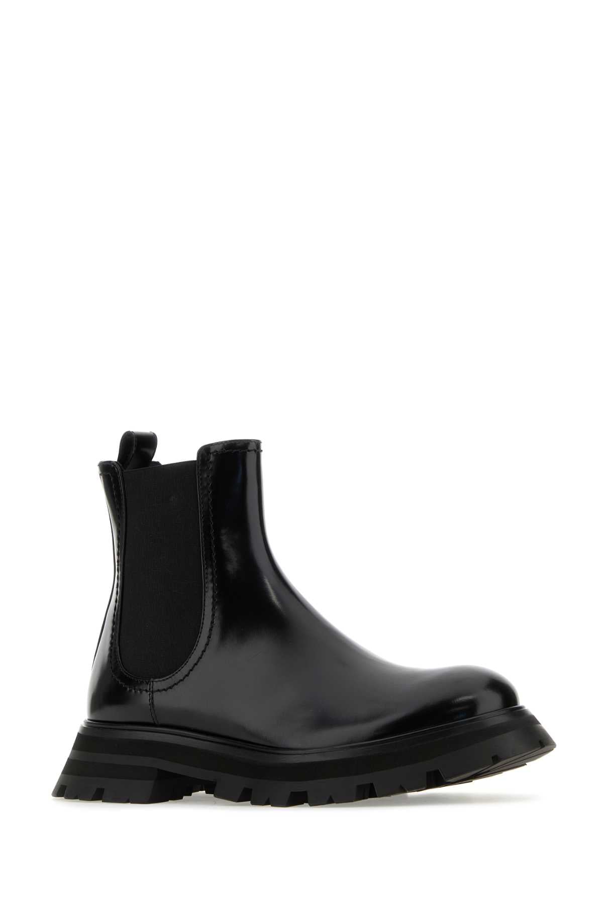 ALEXANDER MCQUEEN Elegant Leather Ankle Boots for Women
