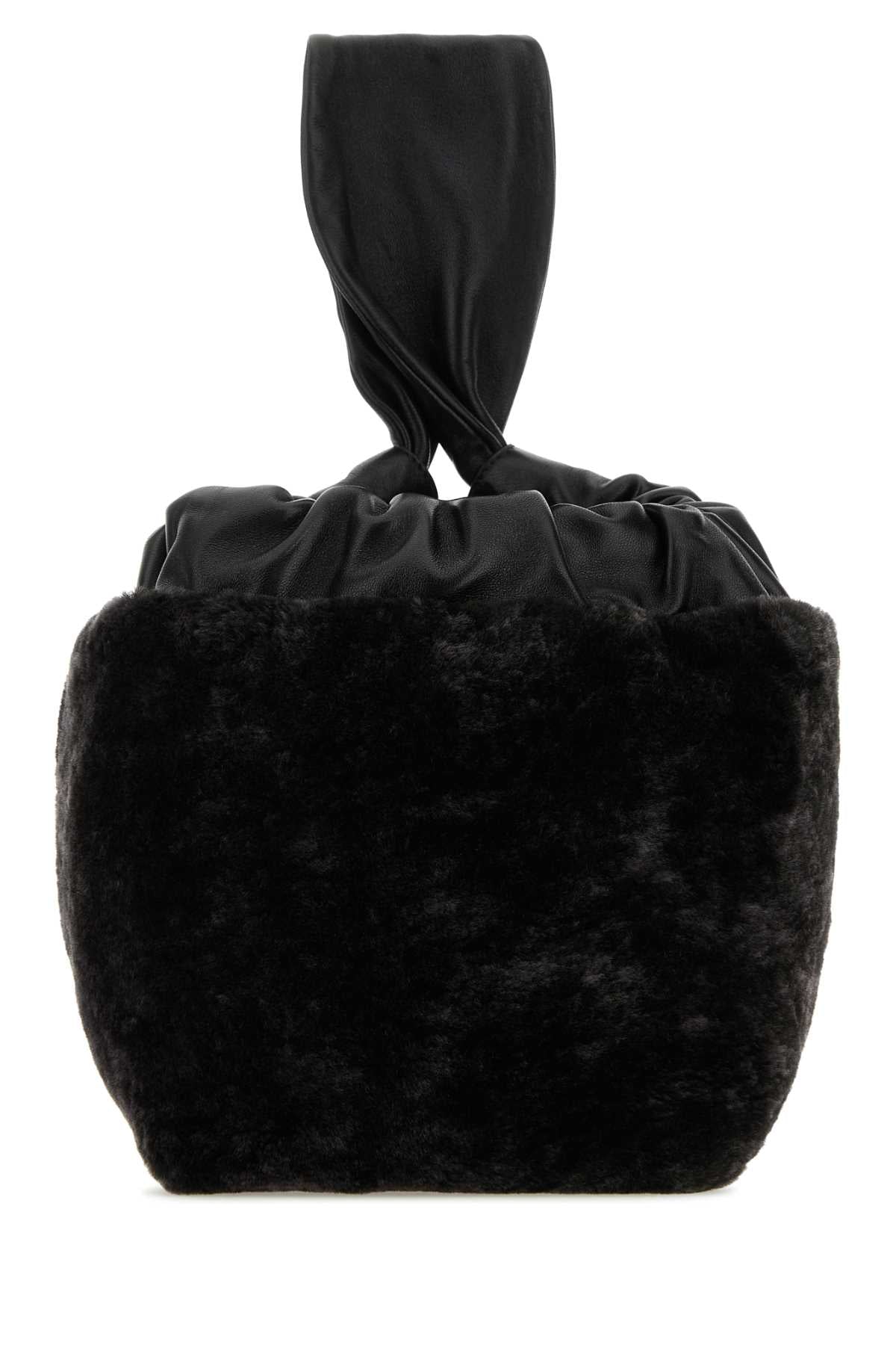 JIL SANDER Mini Shearling Clutch Bag - 18 cm x 18 cm x 17 cm