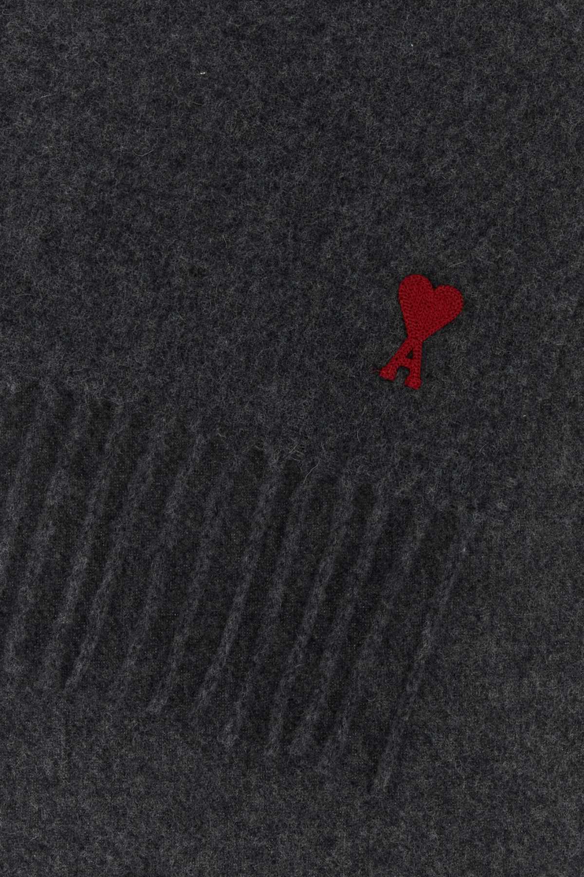 AMI Graphite Wool Scarf - 107 cm x 26 cm