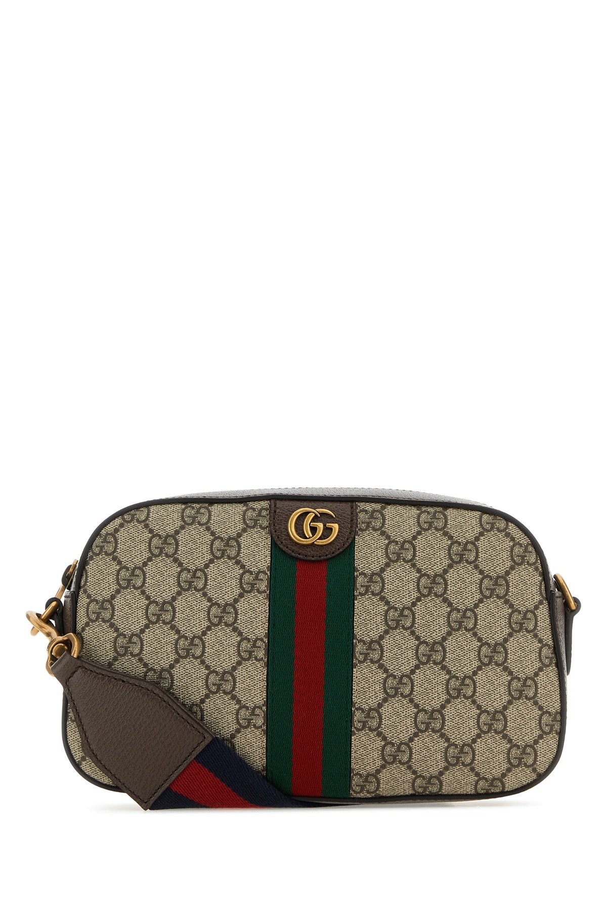 GUCCI Mini Supreme Fabric and Leather Crossbody Handbag