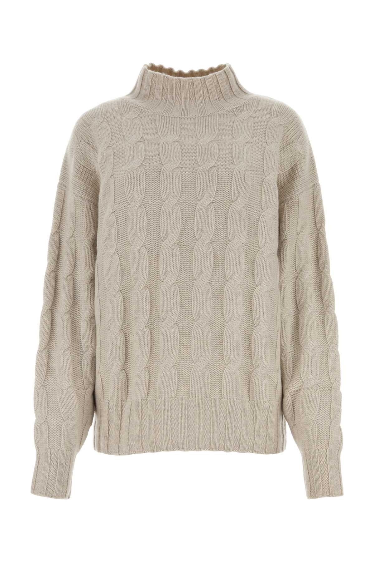 LE KASHA Melange Sand Cashmere Sweater for Women