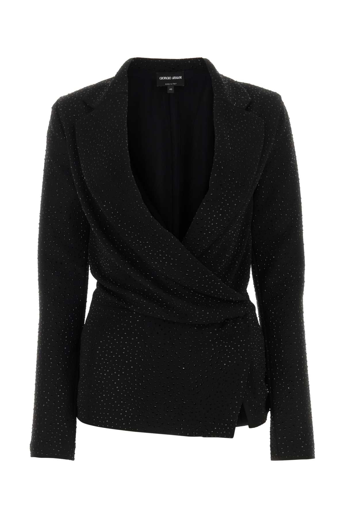 GIORGIO ARMANI Embellished Crepe Blouse