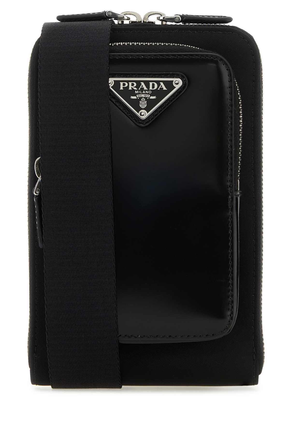 PRADA Mini Nylon and Leather Phone Case