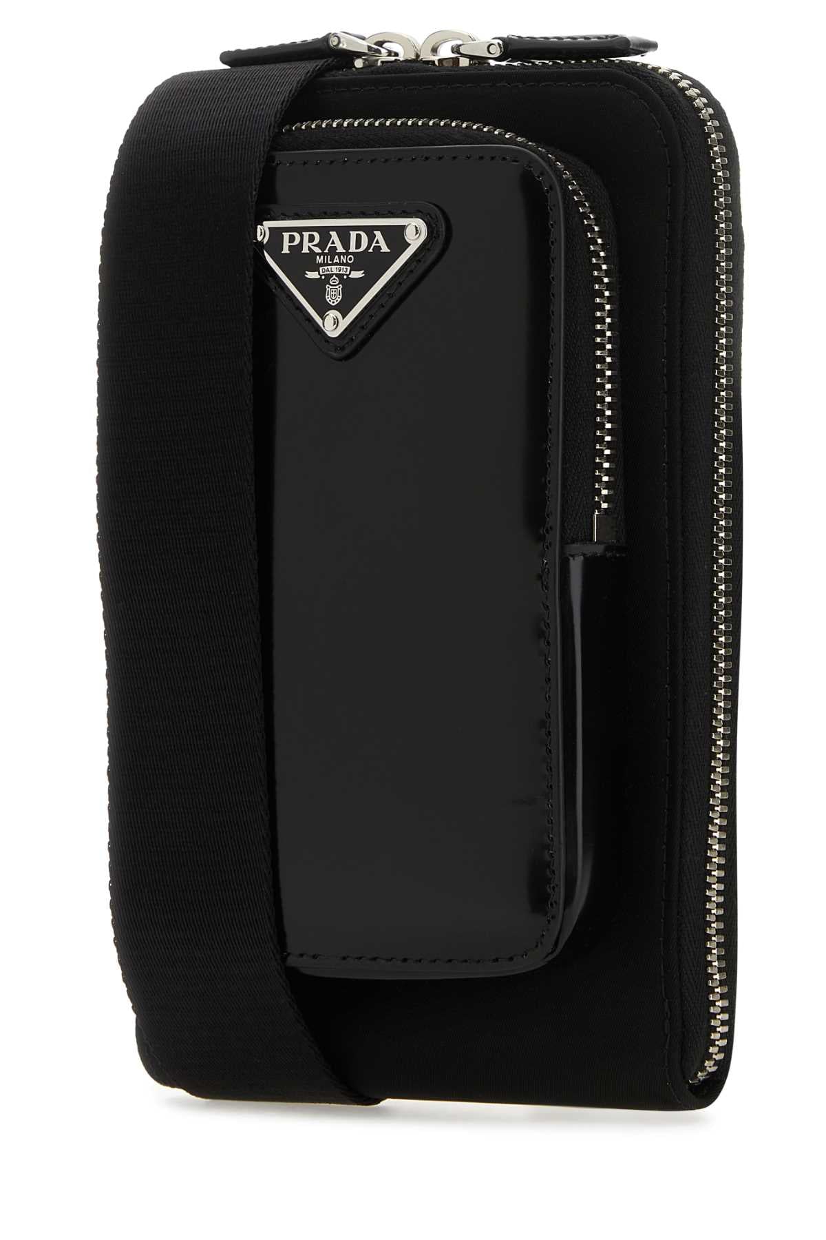 PRADA Mini Nylon and Leather Phone Case
