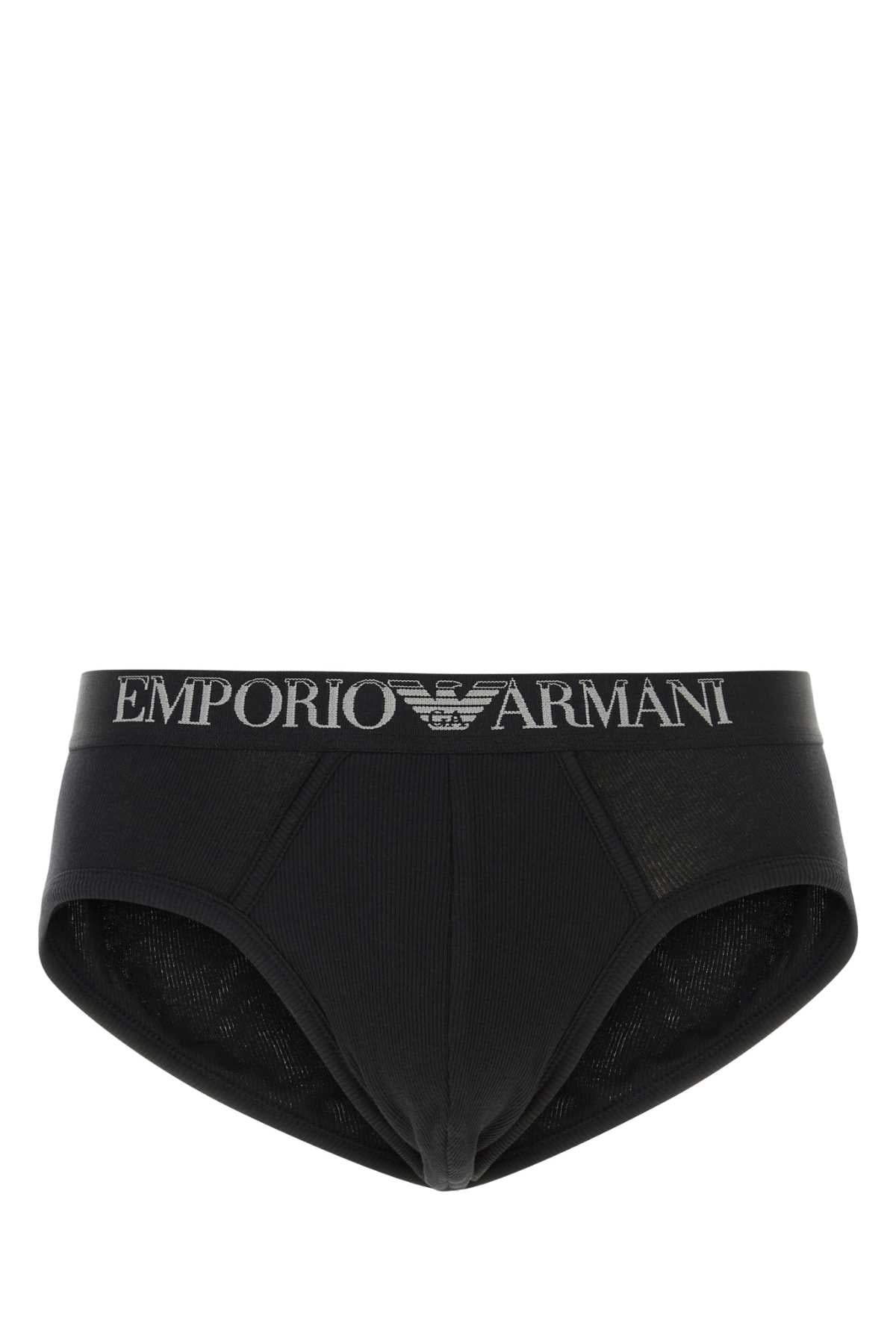 EMPORIO ARMANI Men's Black Stretch Cotton Brief Set