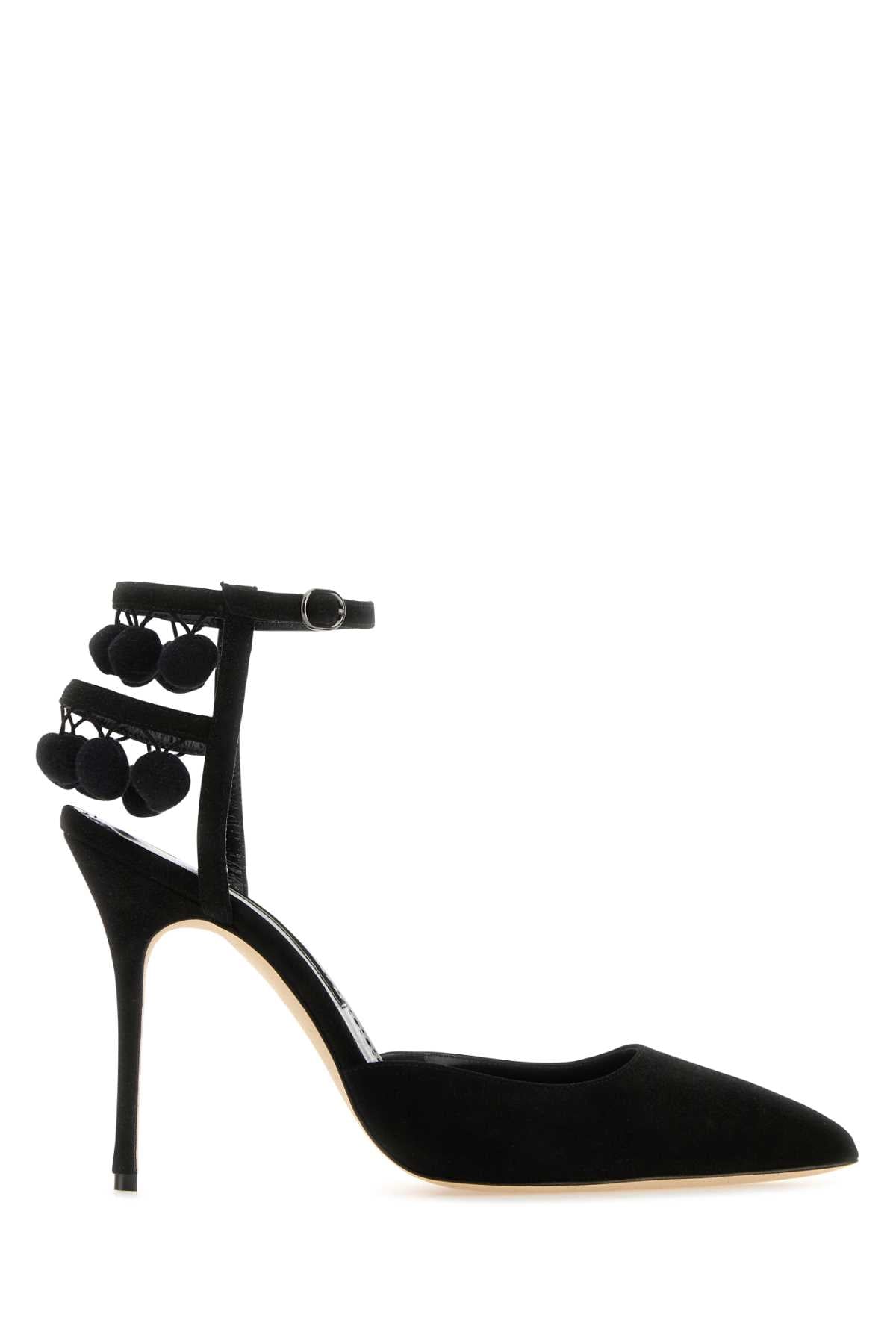 MANOLO BLAHNIK Elevated Suede Tumusami Pumps with 10.5 cm Heel
