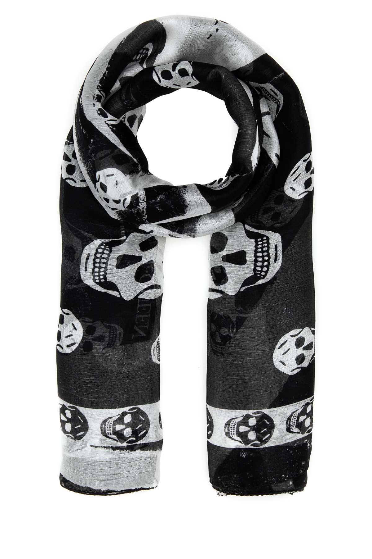 ALEXANDER MCQUEEN Printed Silk Foulard 120 cm x 104 cm
