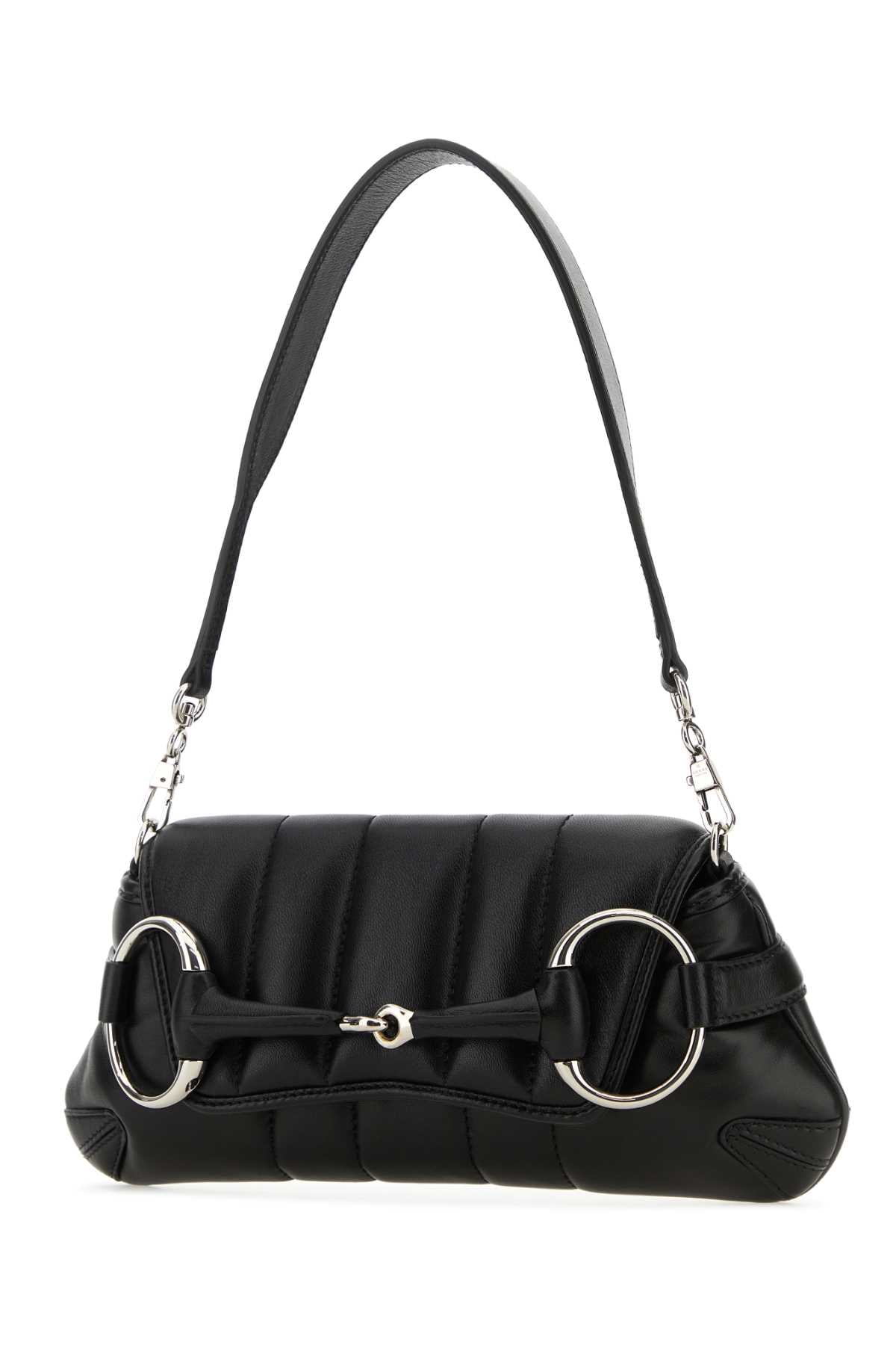 GUCCI Mini Horsebit Chain Leather Shoulder Handbag